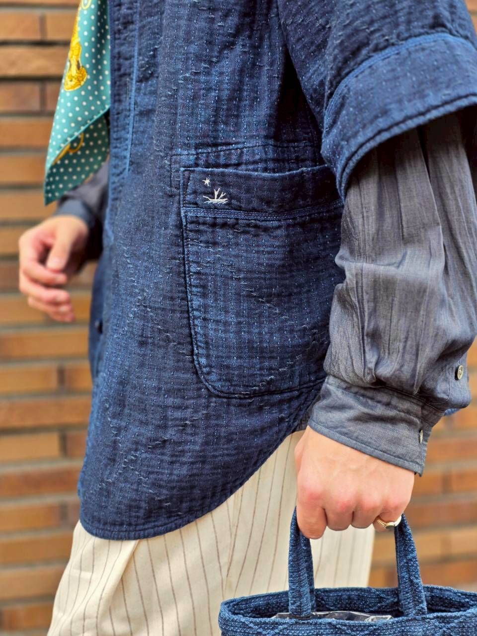 Porter Classic SEA ISLAND SASHIKO BASEBALL SHIRT (LIMITED)