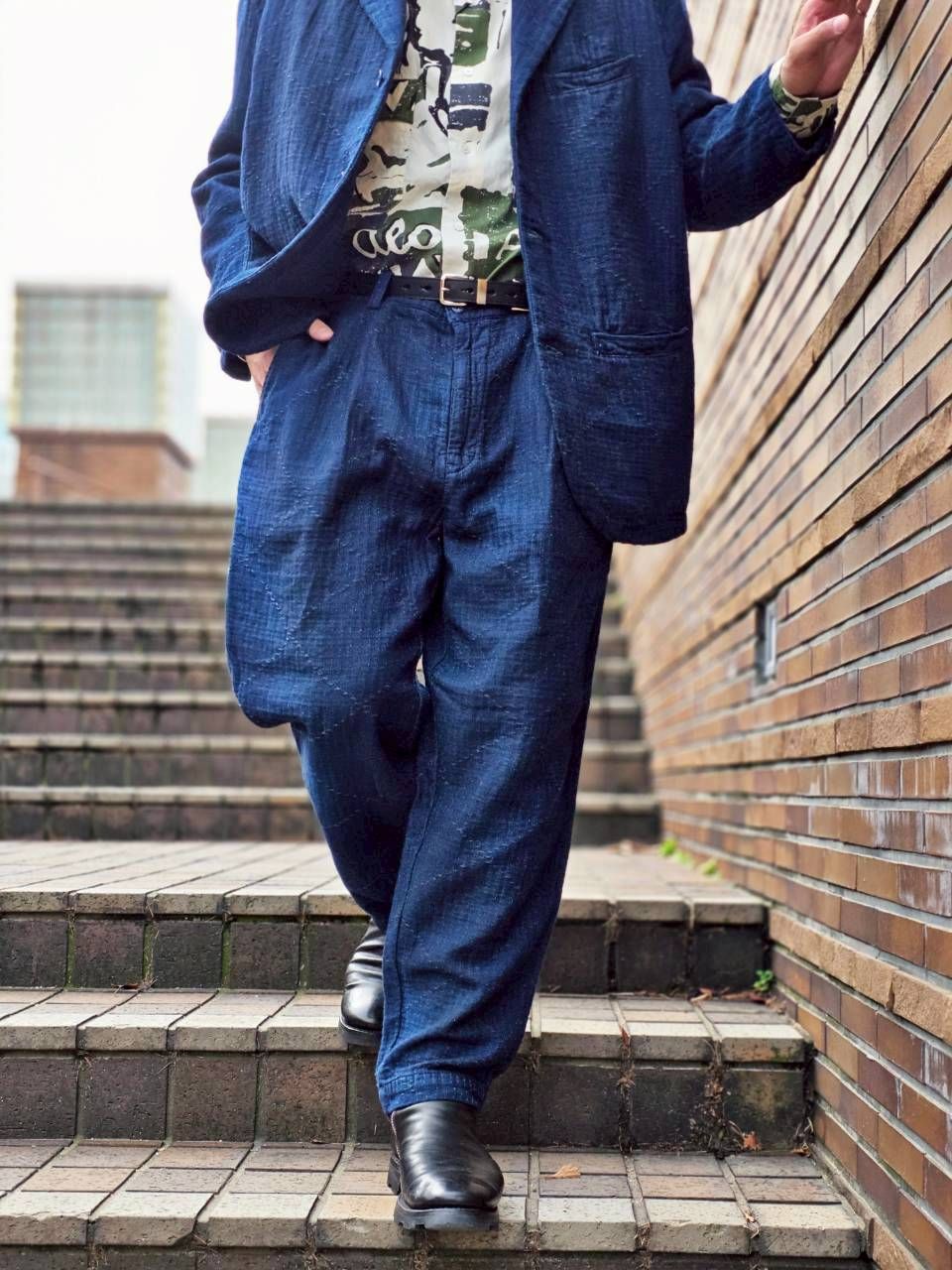 Porter Classic SEA ISLAND SASHIKO DUKE ELLINGTON PANTS (LIMITED)