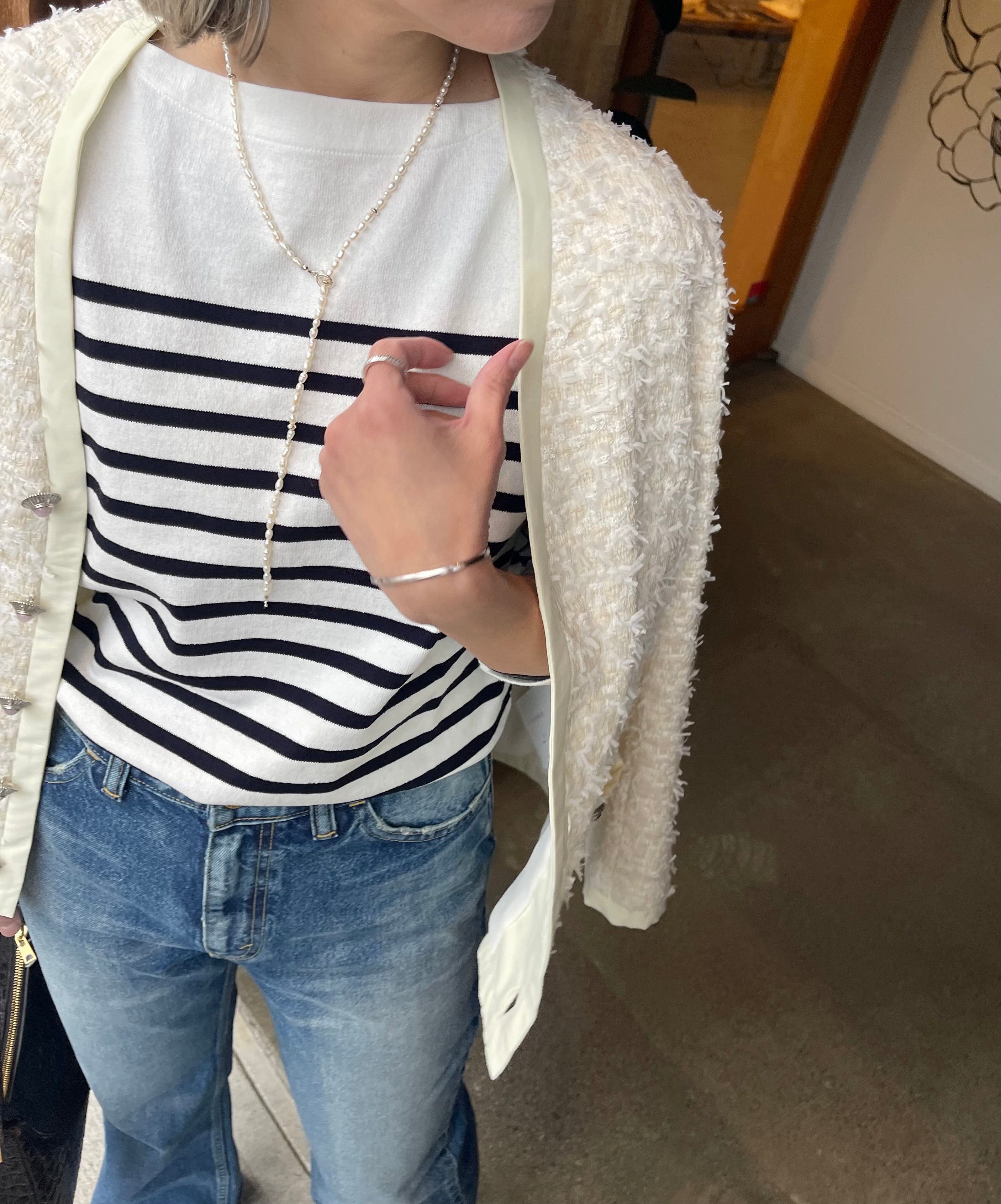 MADISONBLUE BORDER BOAT NECK PO