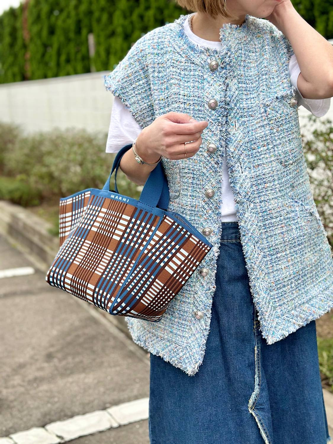 MADISONBLUE SLEEVELESS BOXY JK F.TWEED