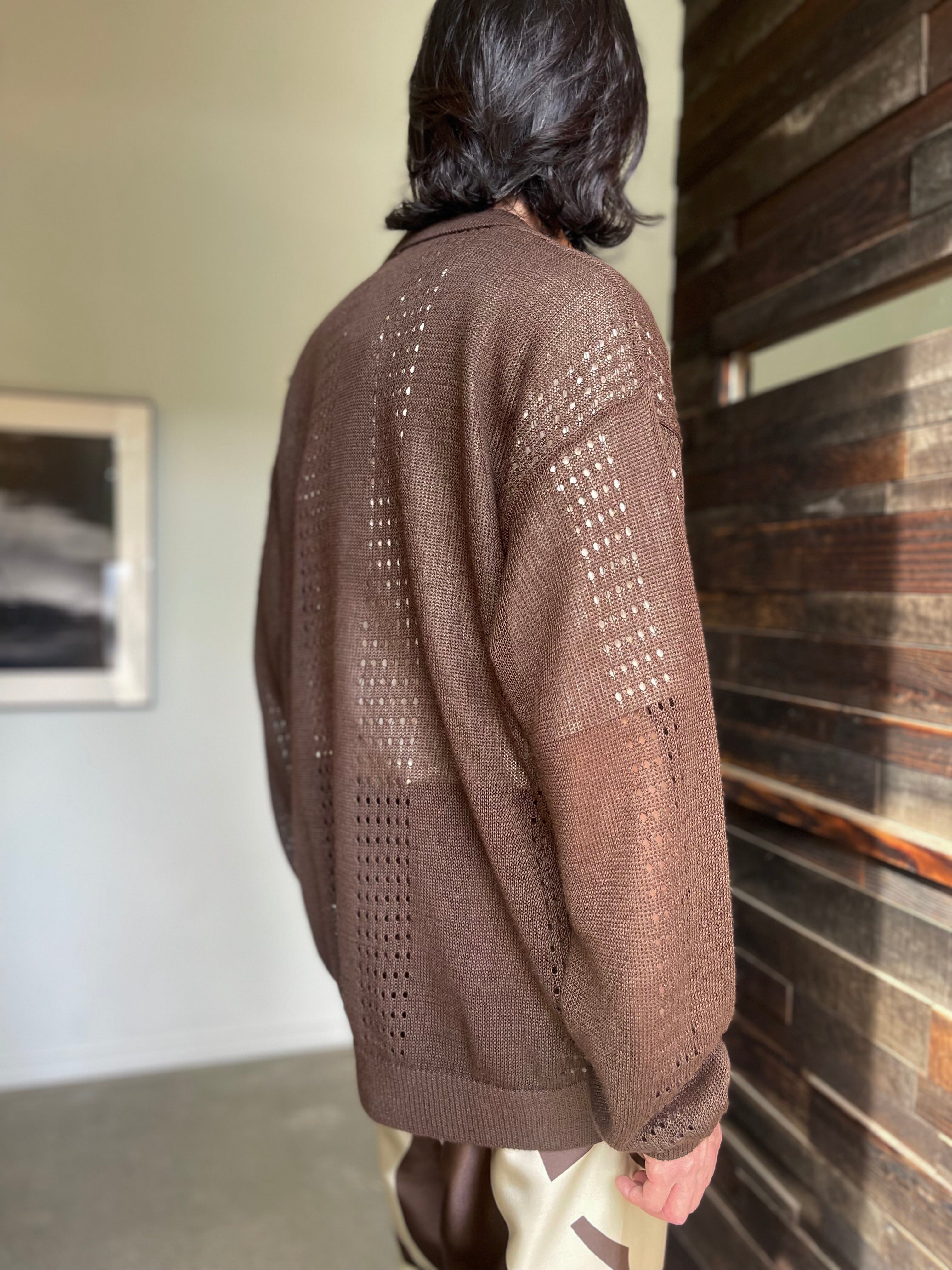 SEEALL SAU63 KJ685 MESH KNIT CARDIGAN(RAMIE)