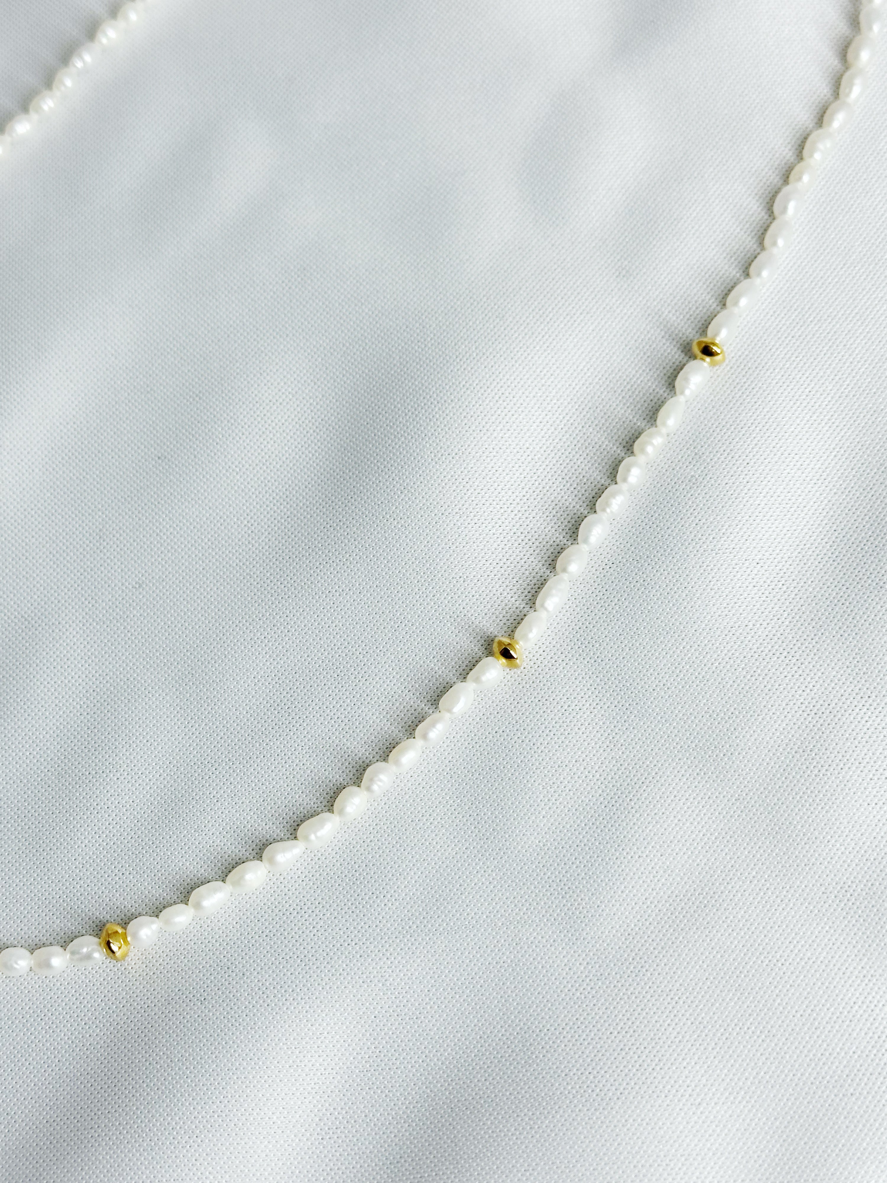 Lemme. L12306 Mist Pearl Necklace Gold