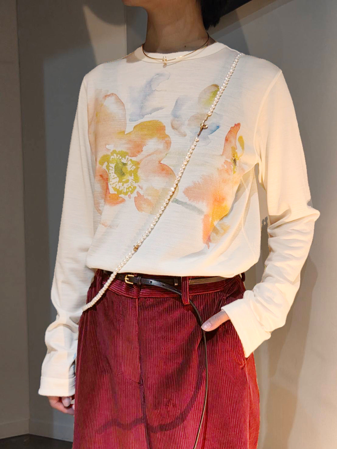 TANAKA FLOWER LONG SLEEVE TOPS