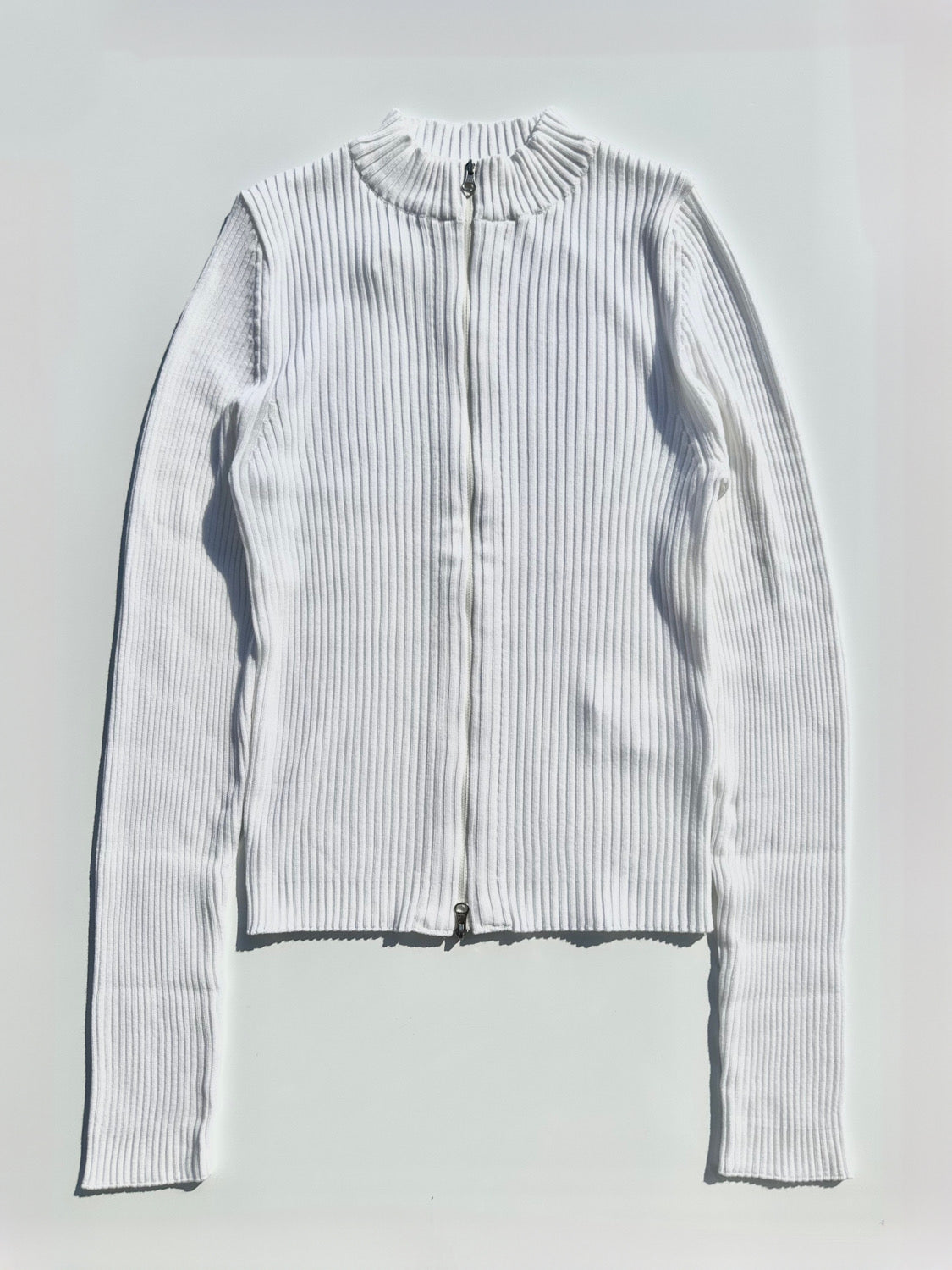 AMOMENTO RIBBED MOCK NECK CARDIGAN