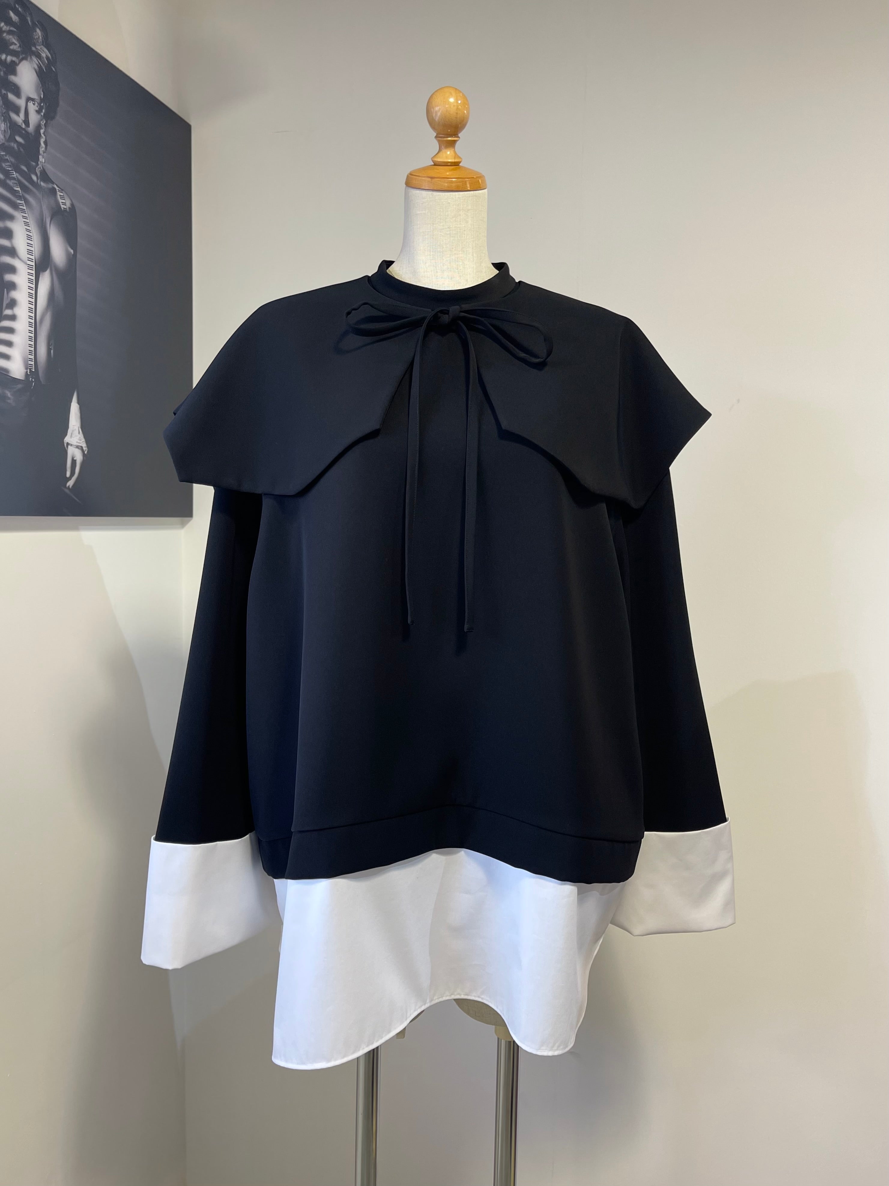 ENFOLD PEツイル DOUBLE CUFFS BOX PULLOVER