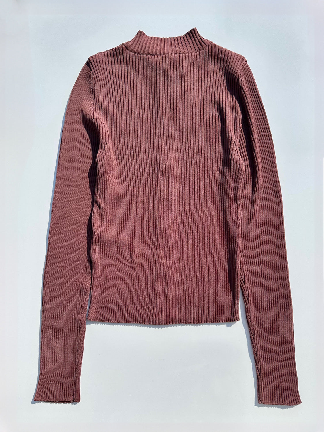 AMOMENTO RIBBED MOCK NECK CARDIGAN