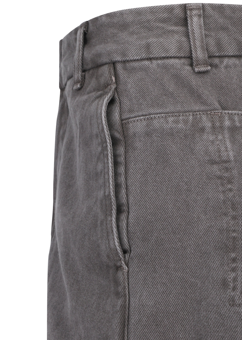 AMOMENTO GARMENTS DYED CURVED SEAM DENIM