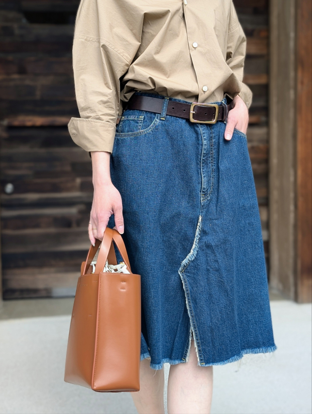 MADISONBLUE 5POCKET REMAKE A-LINE SK L.oz DENIM