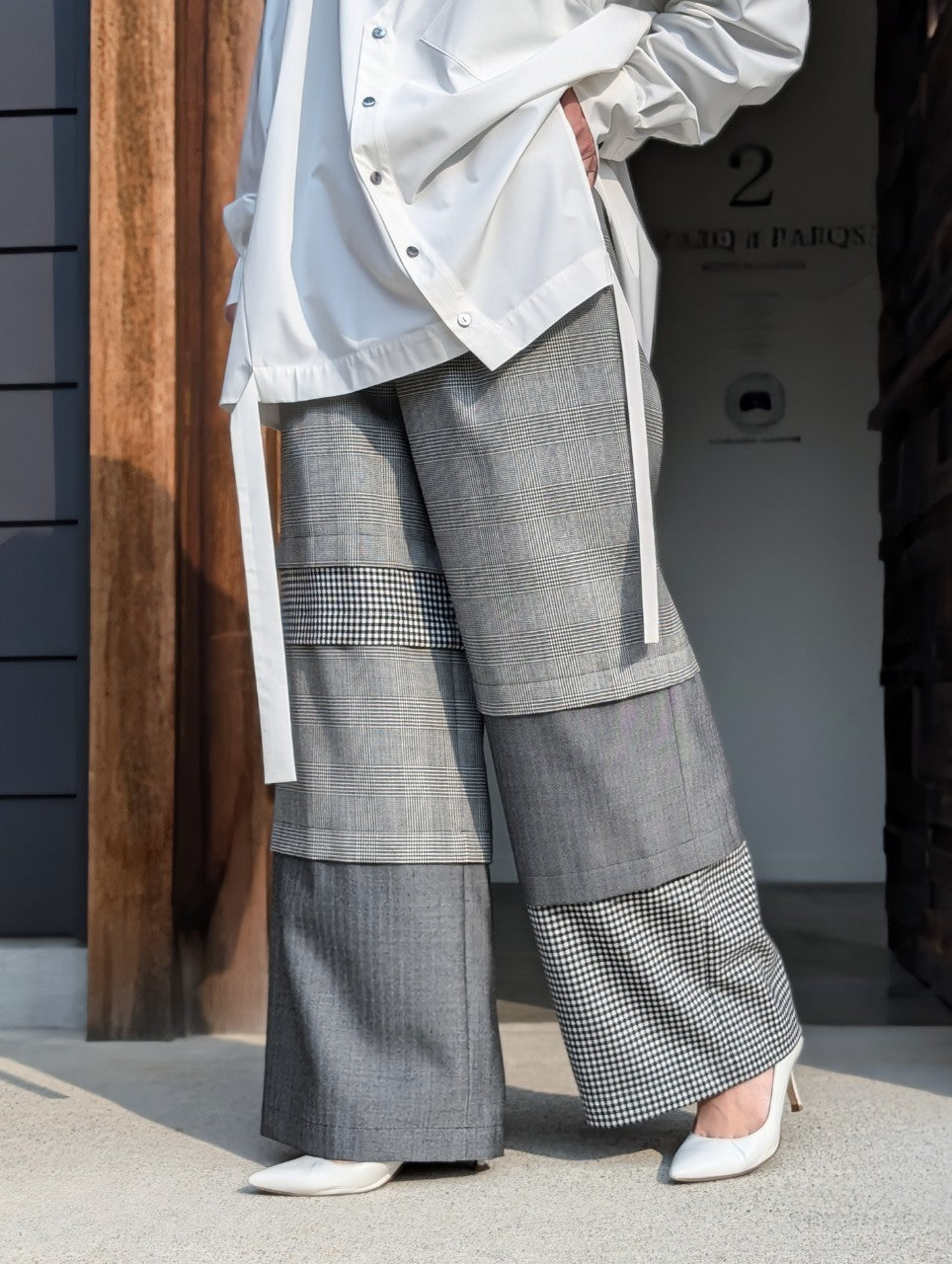 ENFOLD MIX WIDE-PANTS