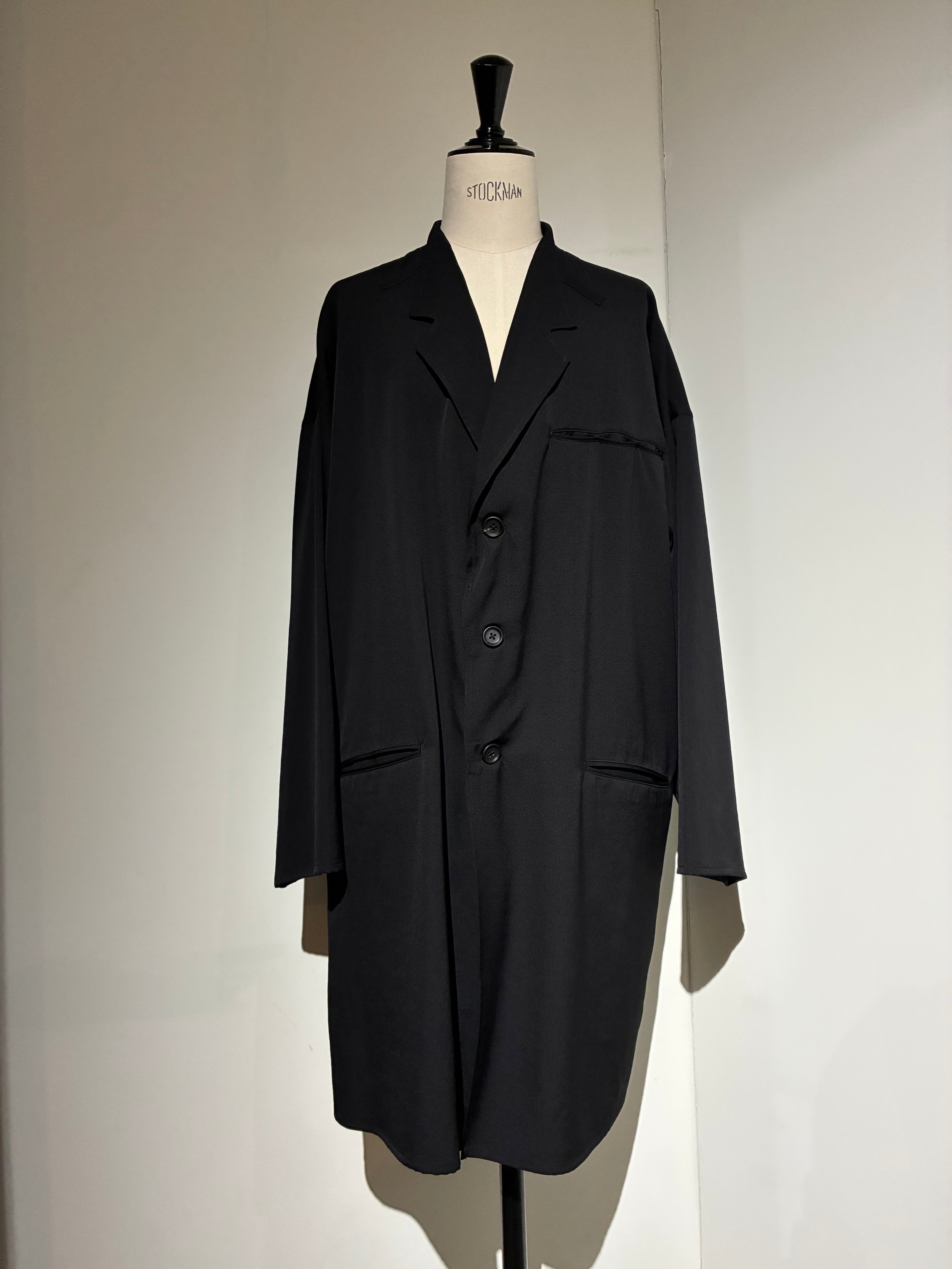 yohji yamamoto HK-J64-100-2 WOOL GABARDINE GUESSETED COLLAR JACKET