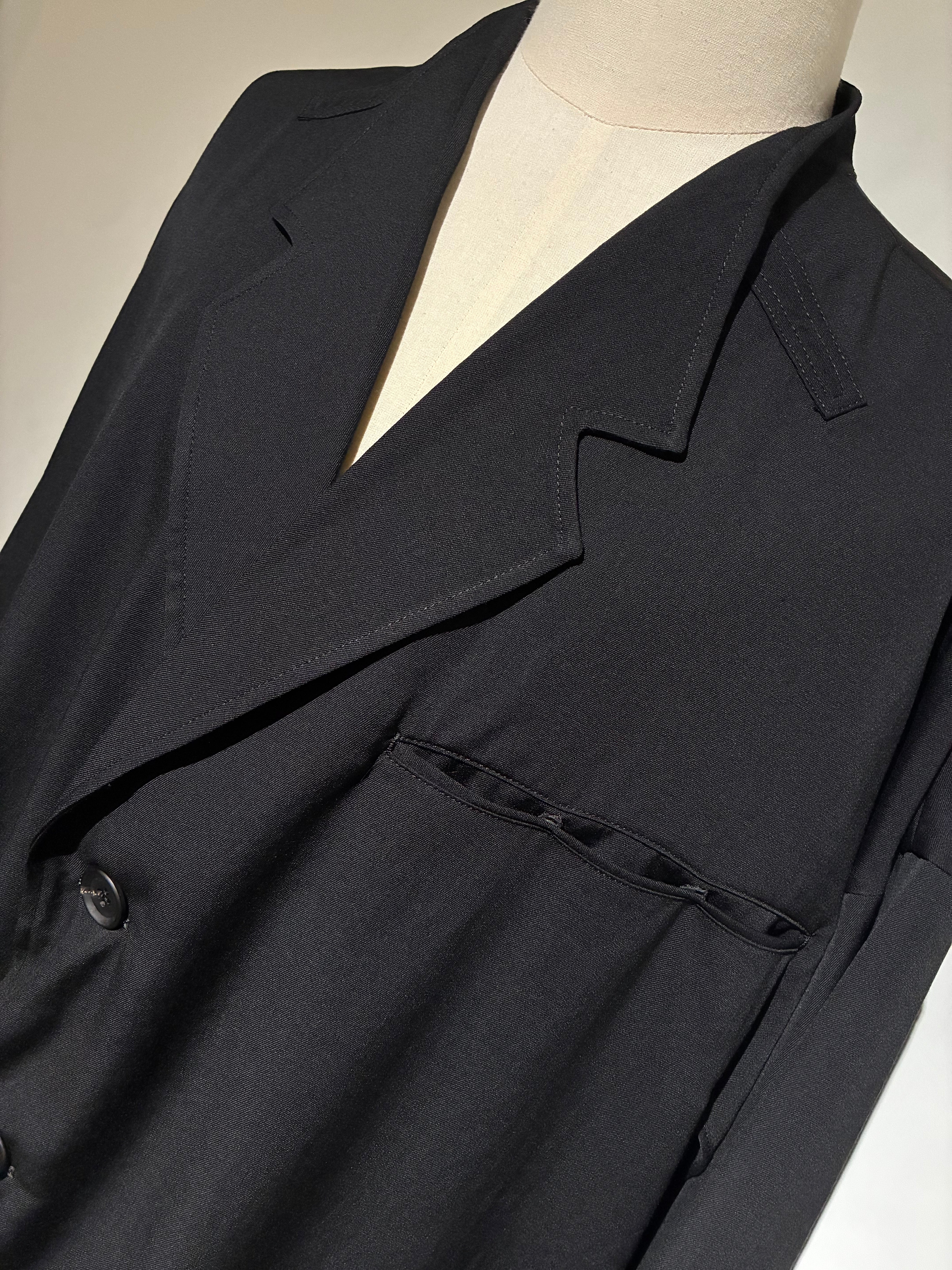 yohji yamamoto HK-J64-100-2 WOOL GABARDINE GUESSETED COLLAR JACKET