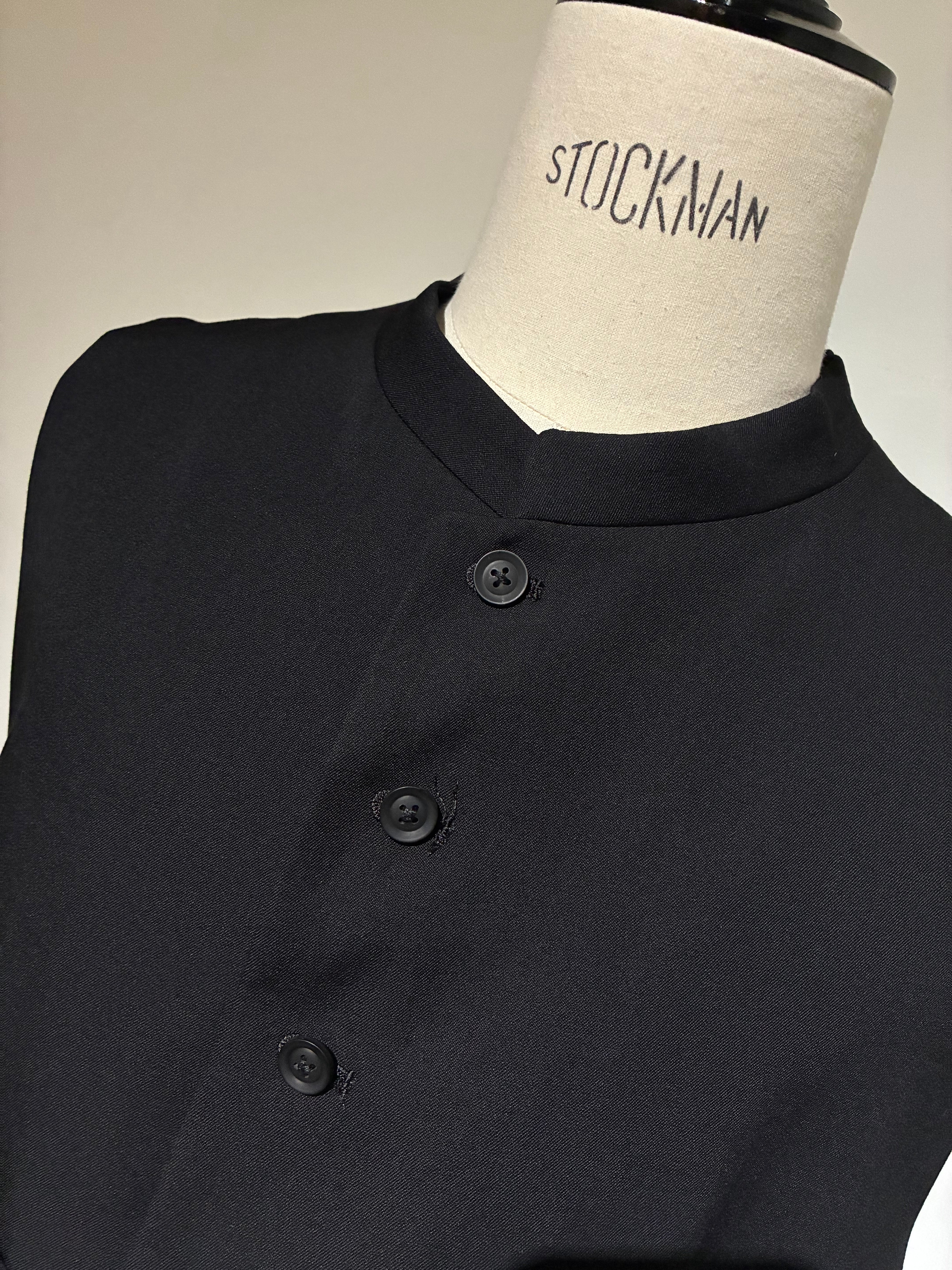 yohji yamamoto HK-V10-100-2 WOOL GABARDINE STAND COLLAR VEST