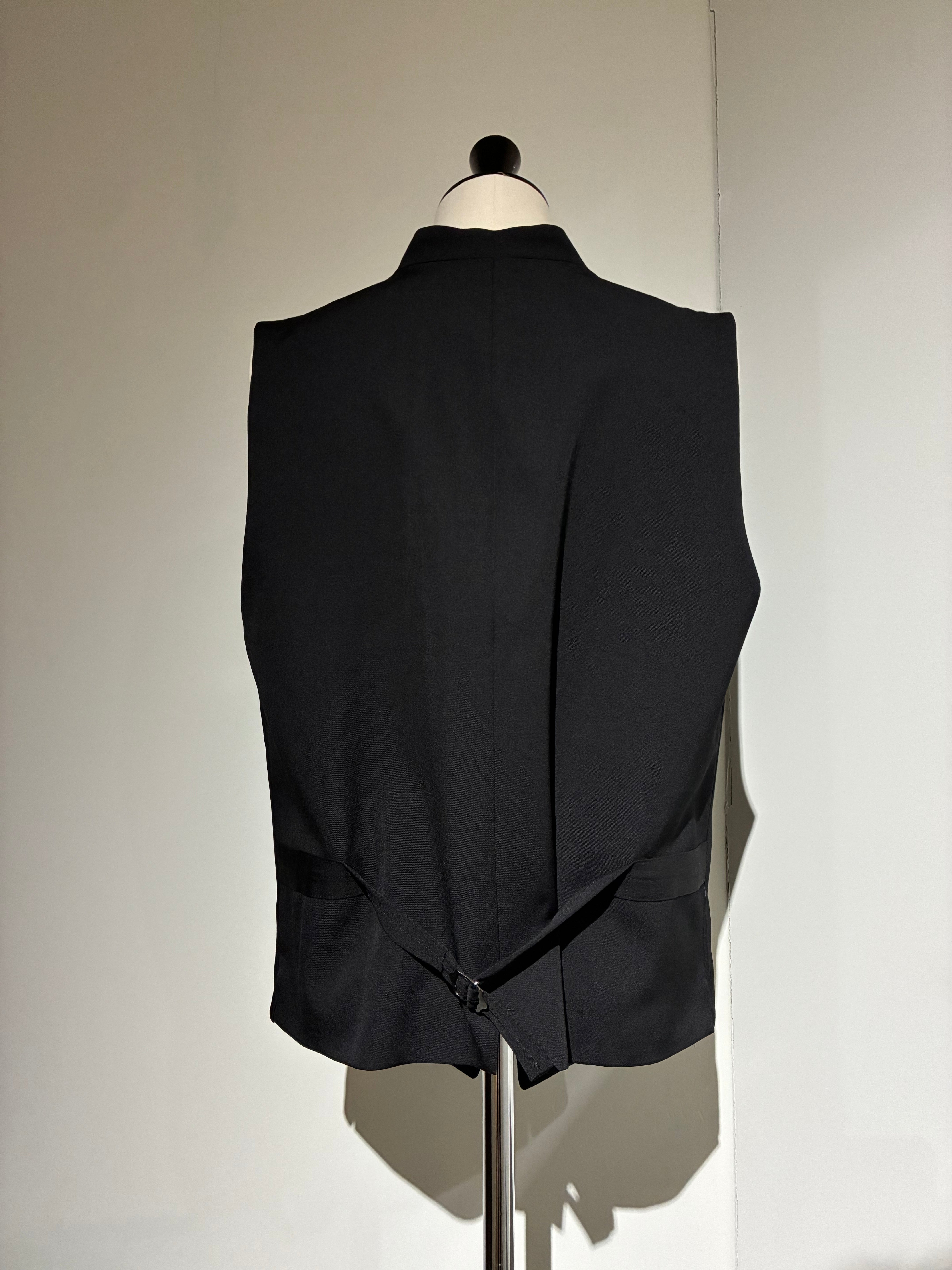 yohji yamamoto HK-V10-100-2 WOOL GABARDINE STAND COLLAR VEST