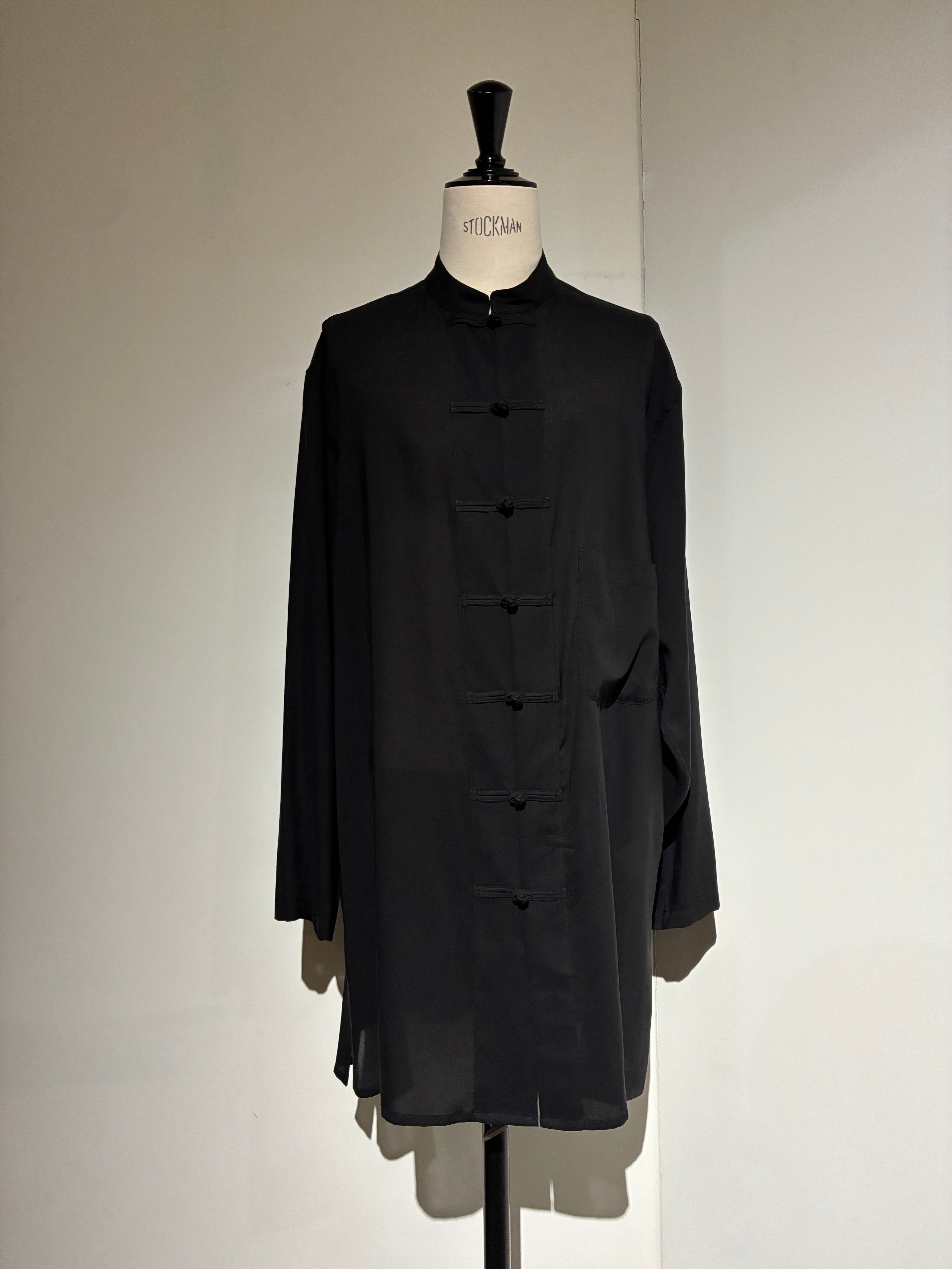 yohji yamamoto HK-B08-201-2 CELLULOSE LAWN CHINA BUTTON BLOUSE