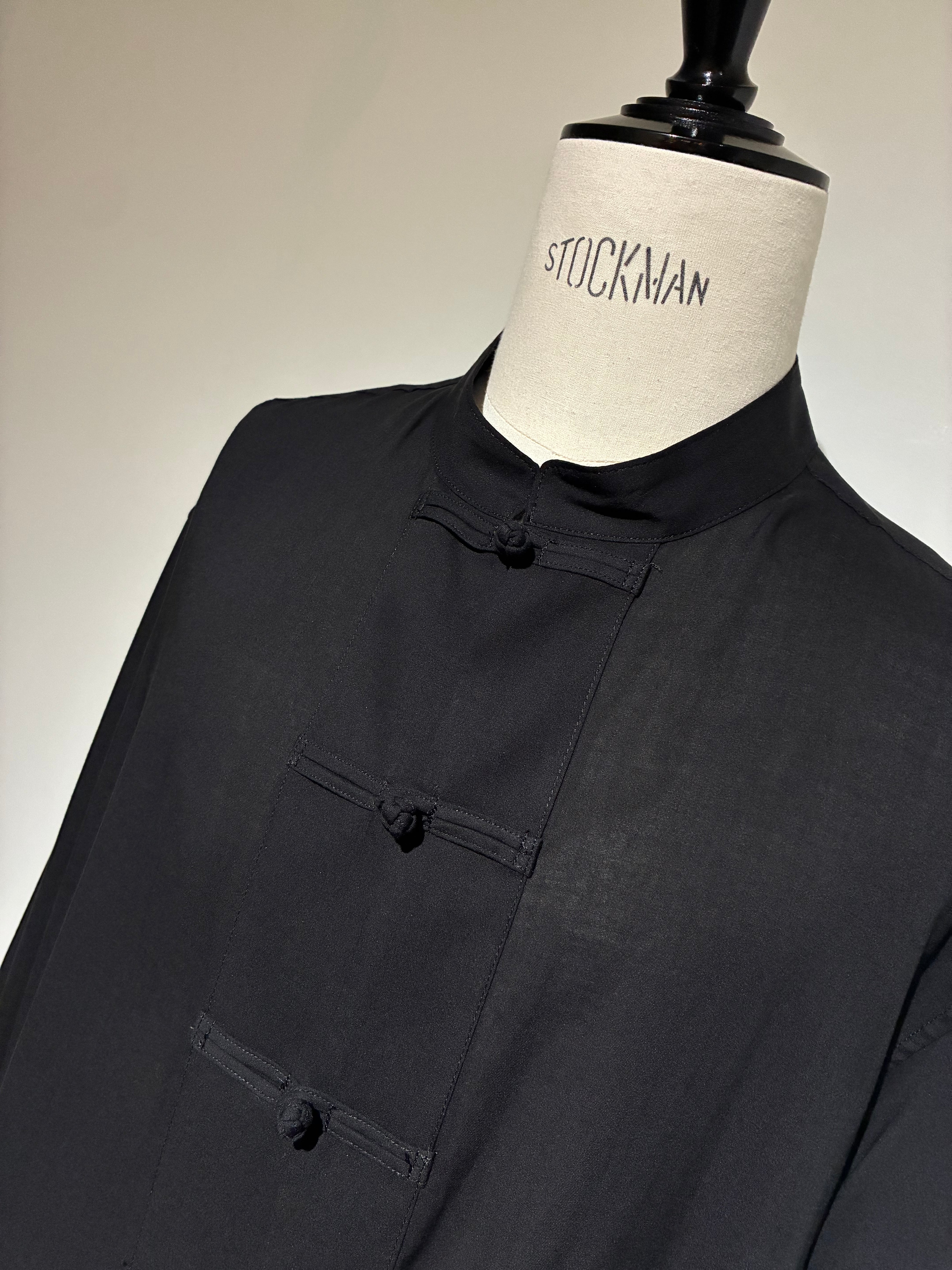 yohji yamamoto HK-B08-201-2 CELLULOSE LAWN CHINA BUTTON BLOUSE