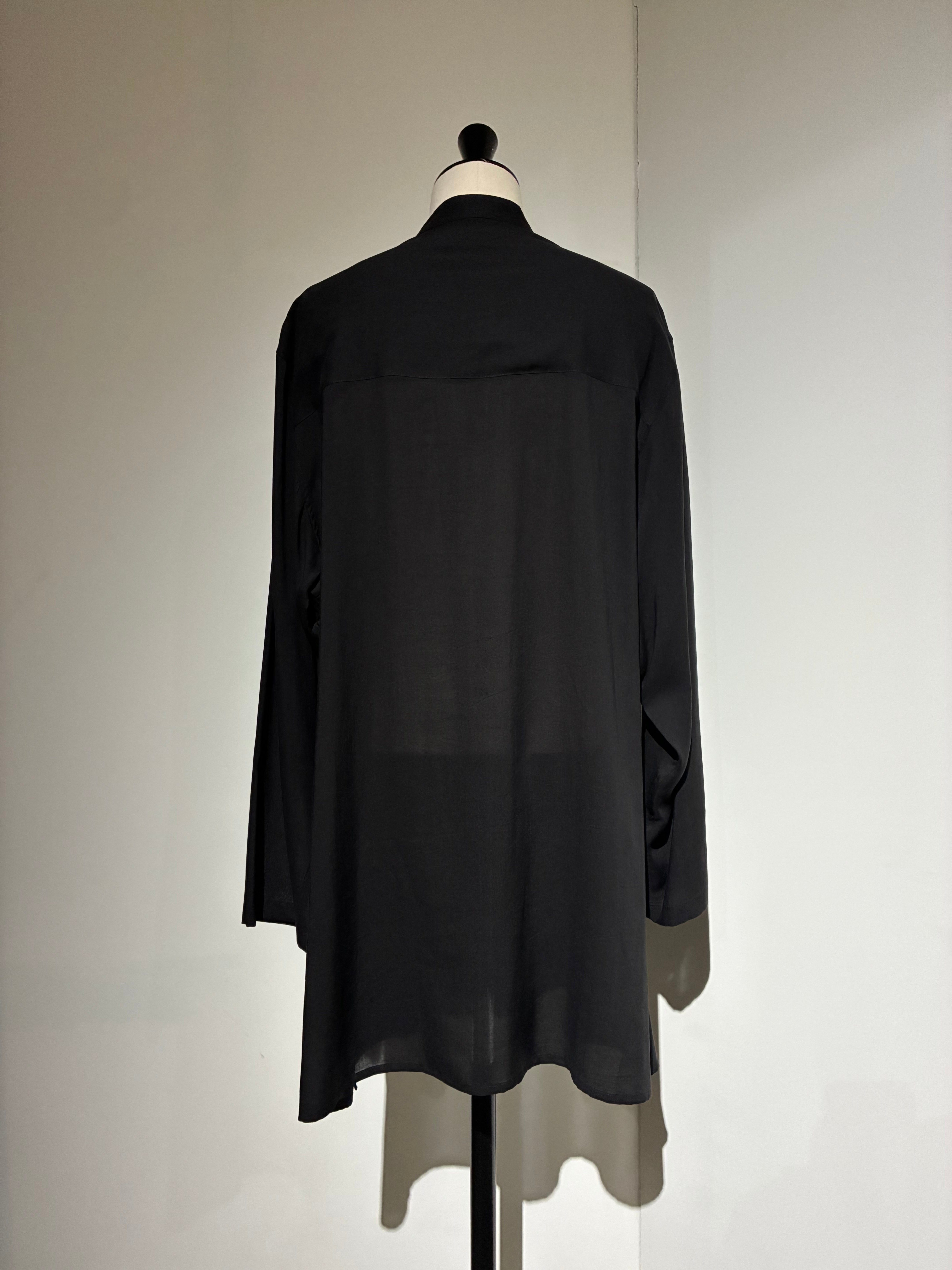 yohji yamamoto HK-B08-201-2 CELLULOSE LAWN CHINA BUTTON BLOUSE