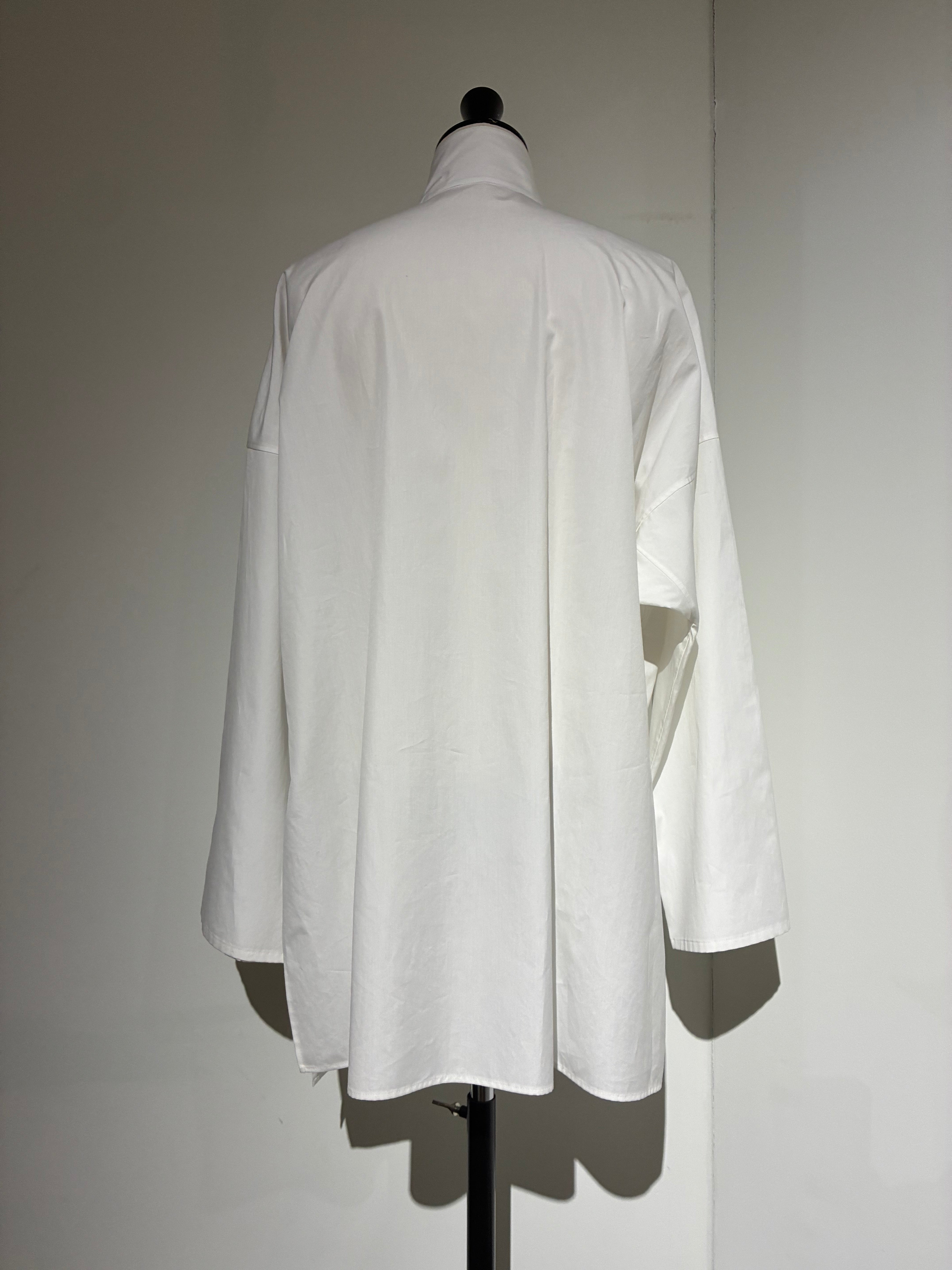 yohji yamamoto HK-B30-054-1 COTTON BROAD GATHER DOUBLE BLOUSE