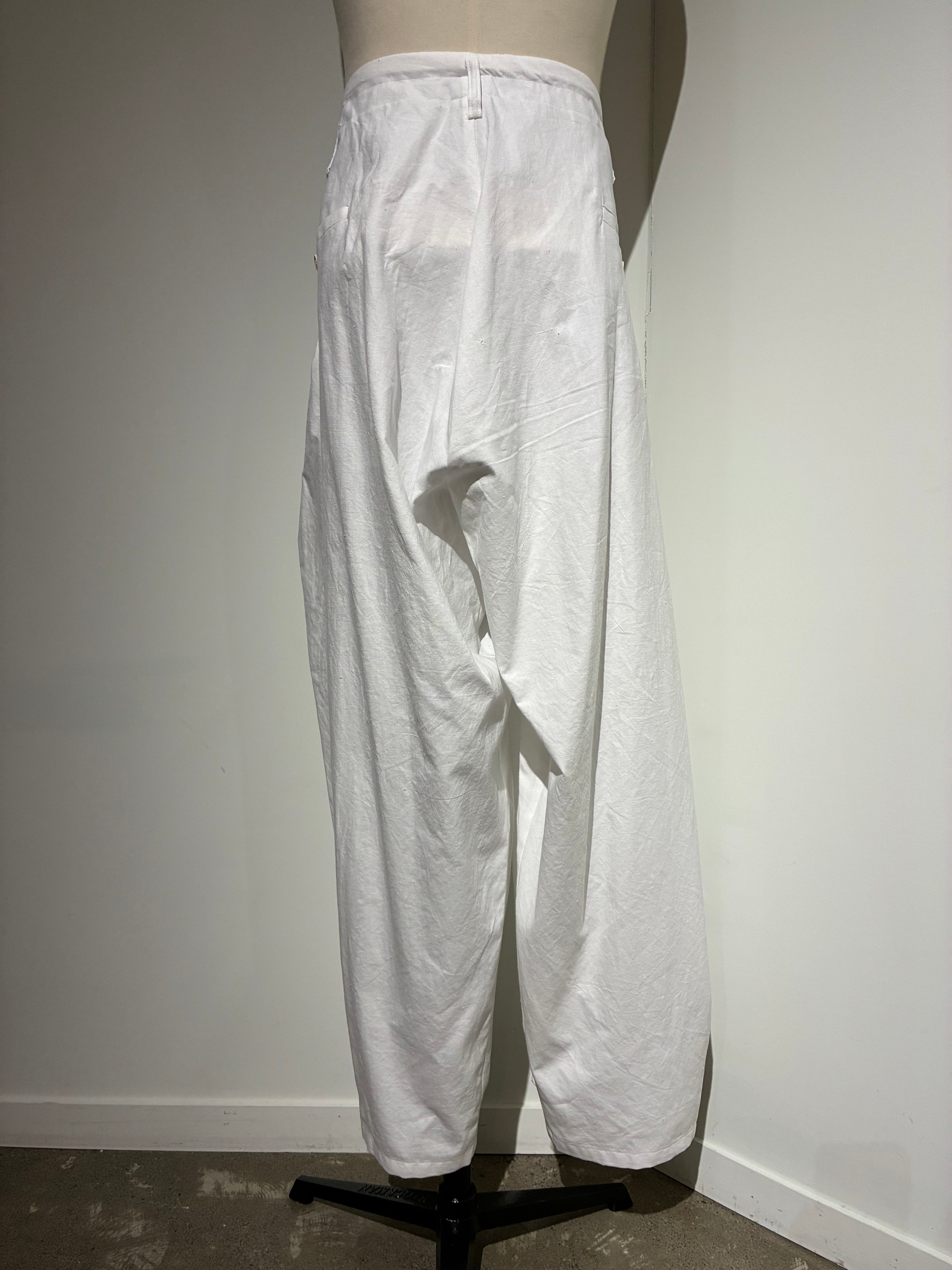 yohji yamamoto HK-P64-039-1 KHADI COTTON DRAPE PANTS