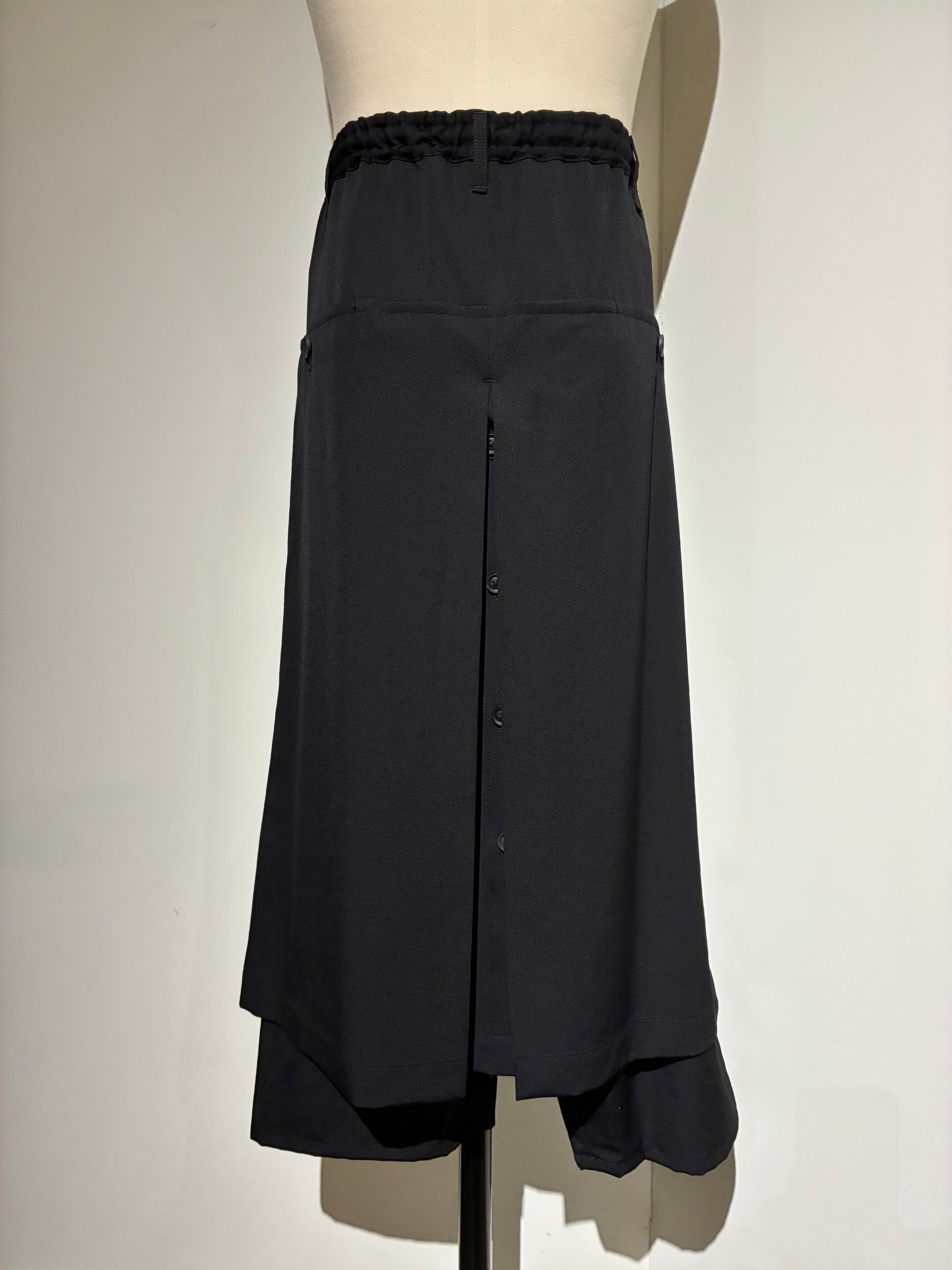yohji yamamoto HK-P08-100-2 WOOL GABARDINE STANDARD WRAP PANTS