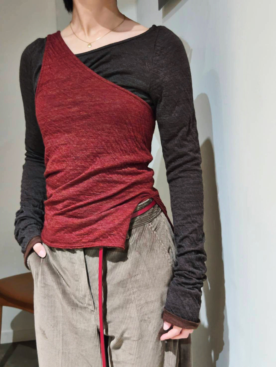 muller of yoshiokubo CRINKLE JERSEY LAYER TOP