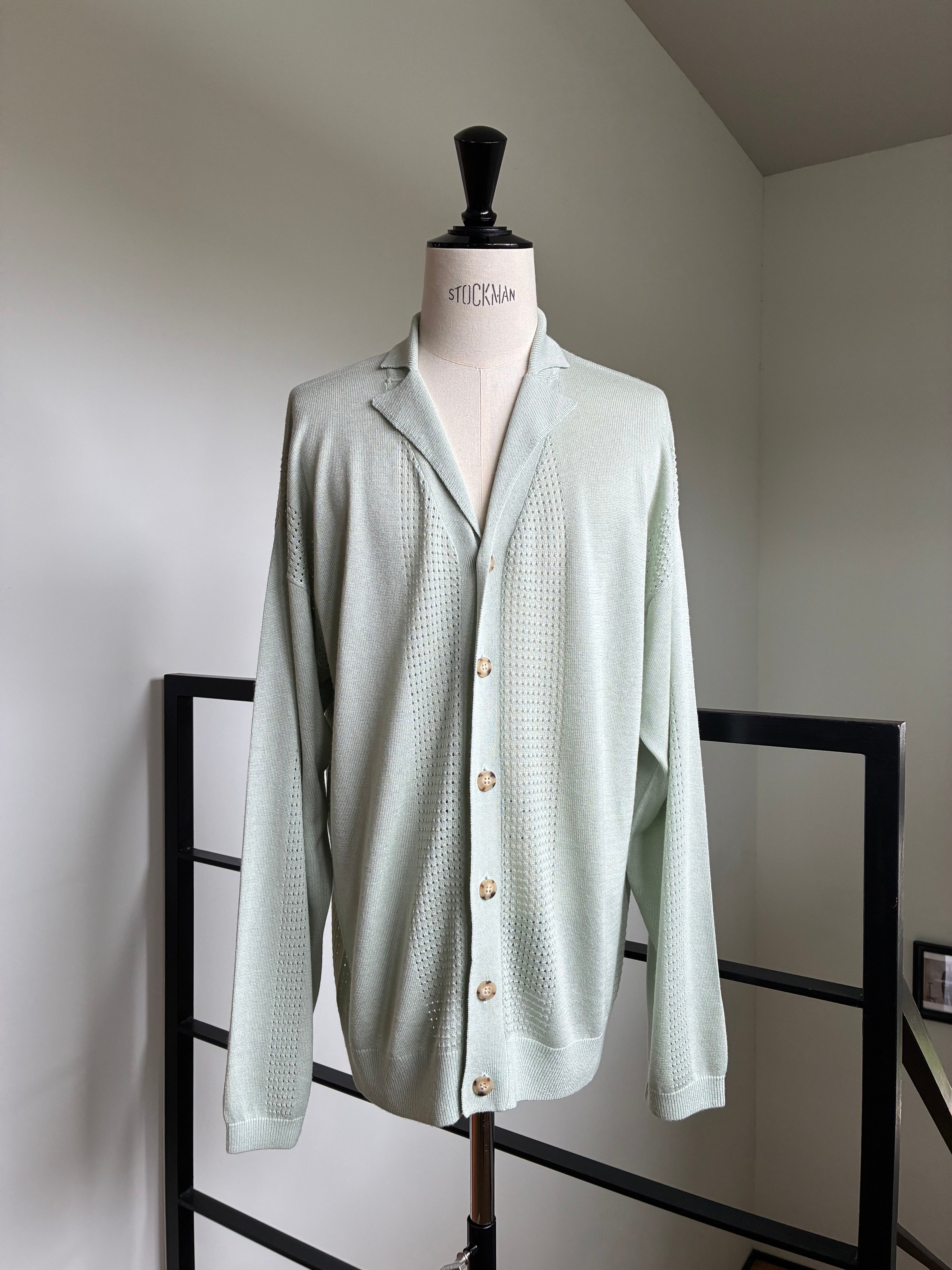 SEEALL SAU63 KJ685 MESH KNIT CARDIGAN(SILK CASHMERE)