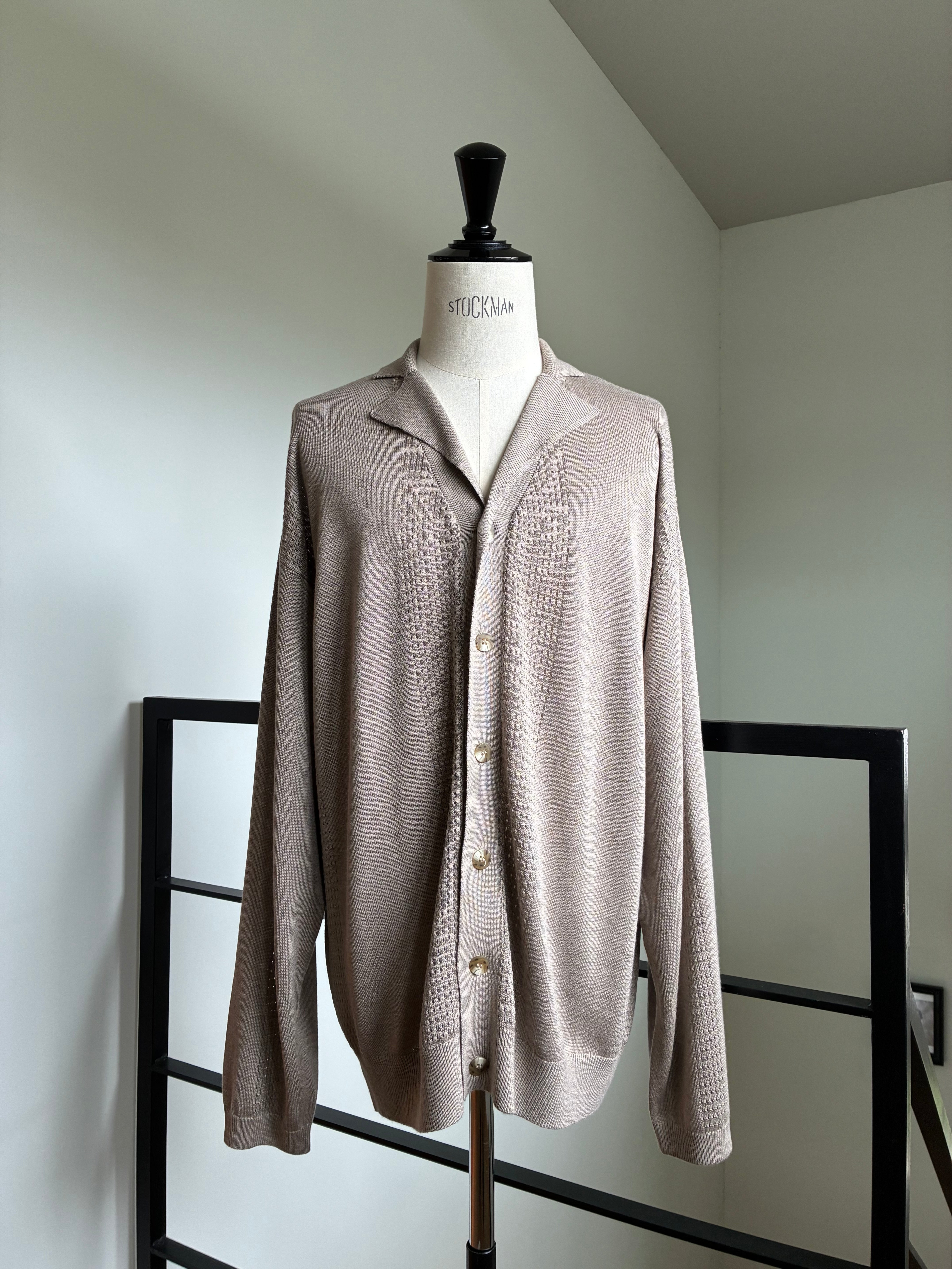 SEEALL SAU63 KJ685 MESH KNIT CARDIGAN(SILK CASHMERE)