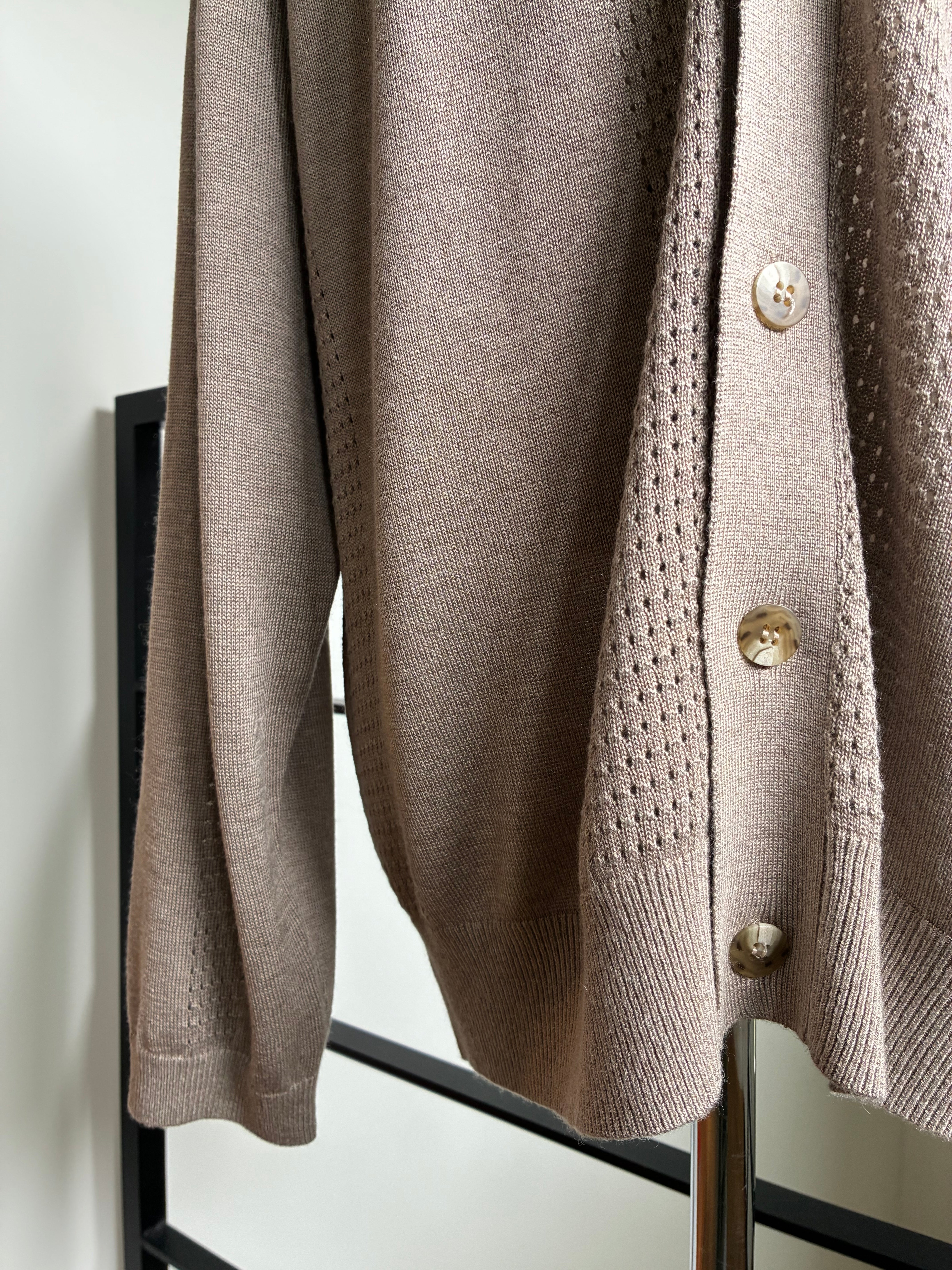 SEEALL SAU63 KJ685 MESH KNIT CARDIGAN(SILK CASHMERE)