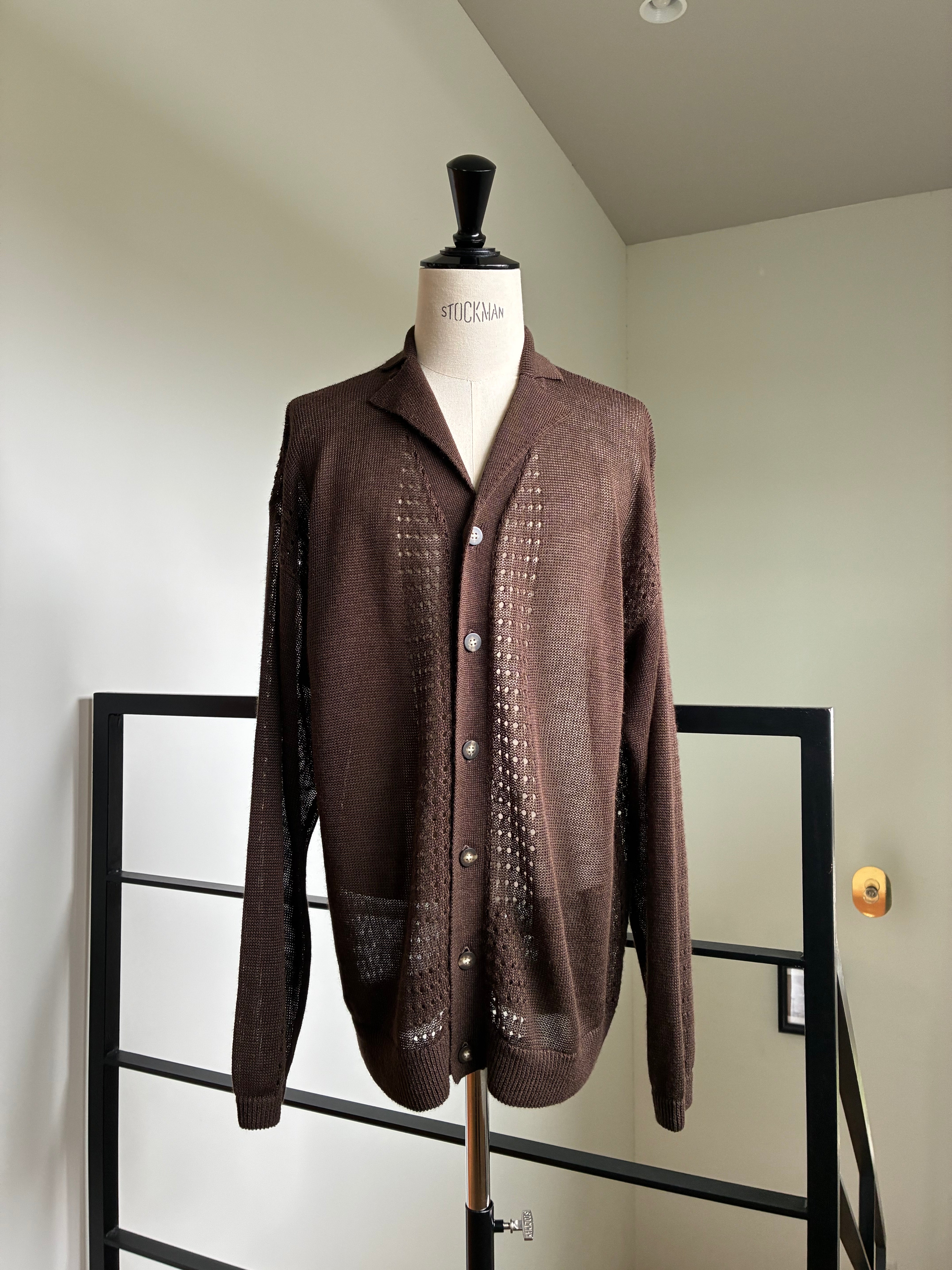SEEALL SAU63 KJ685 MESH KNIT CARDIGAN(RAMIE)