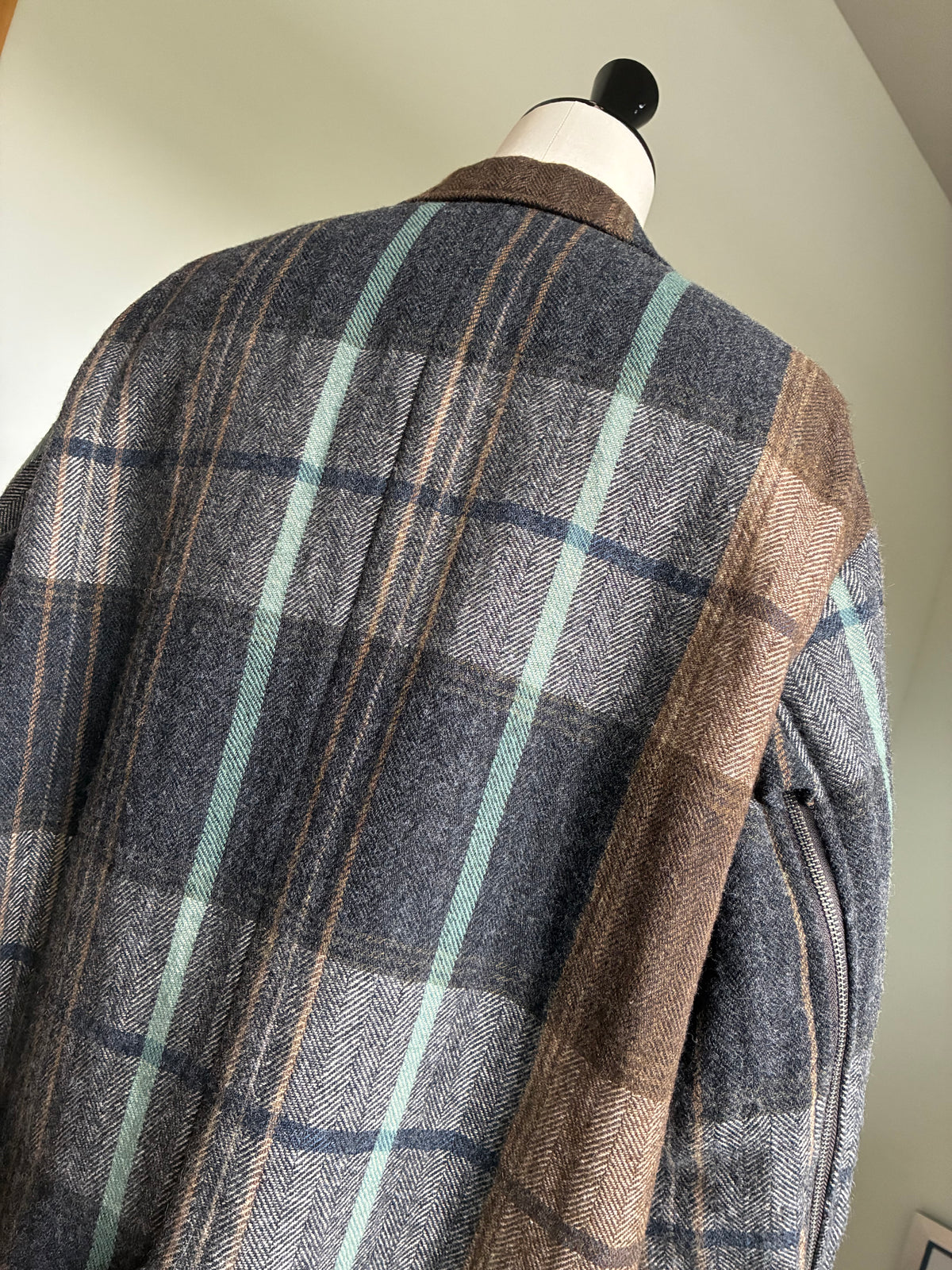 yohji yamamoto HW-J28-823-1 WOOL LINEN HERRINGBONE ZIPPER WORK JACKET