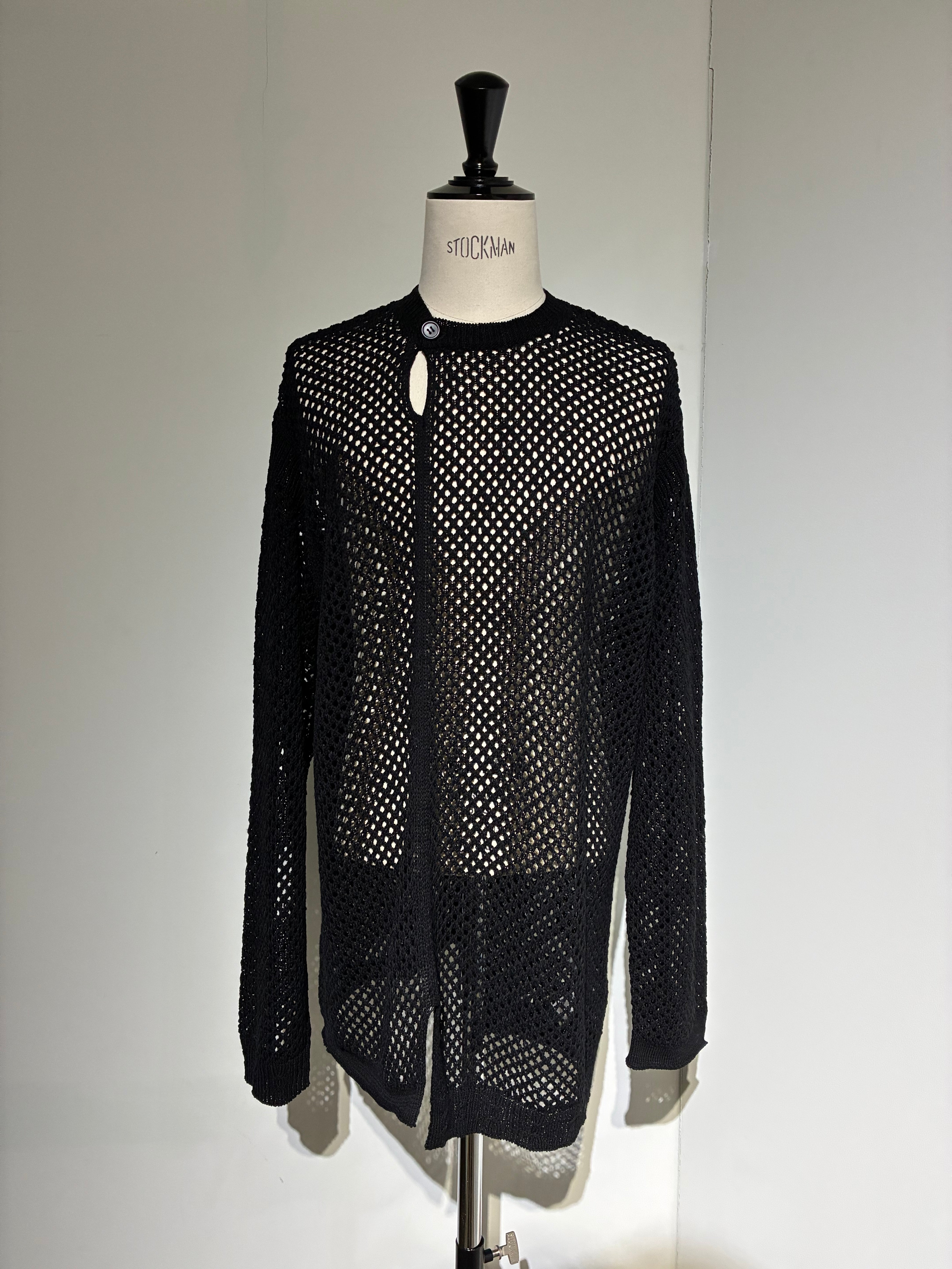 yohji yamamoto HP-K06-095-2 5G HEMMED PATTERN MESH PANEL PULLOVER