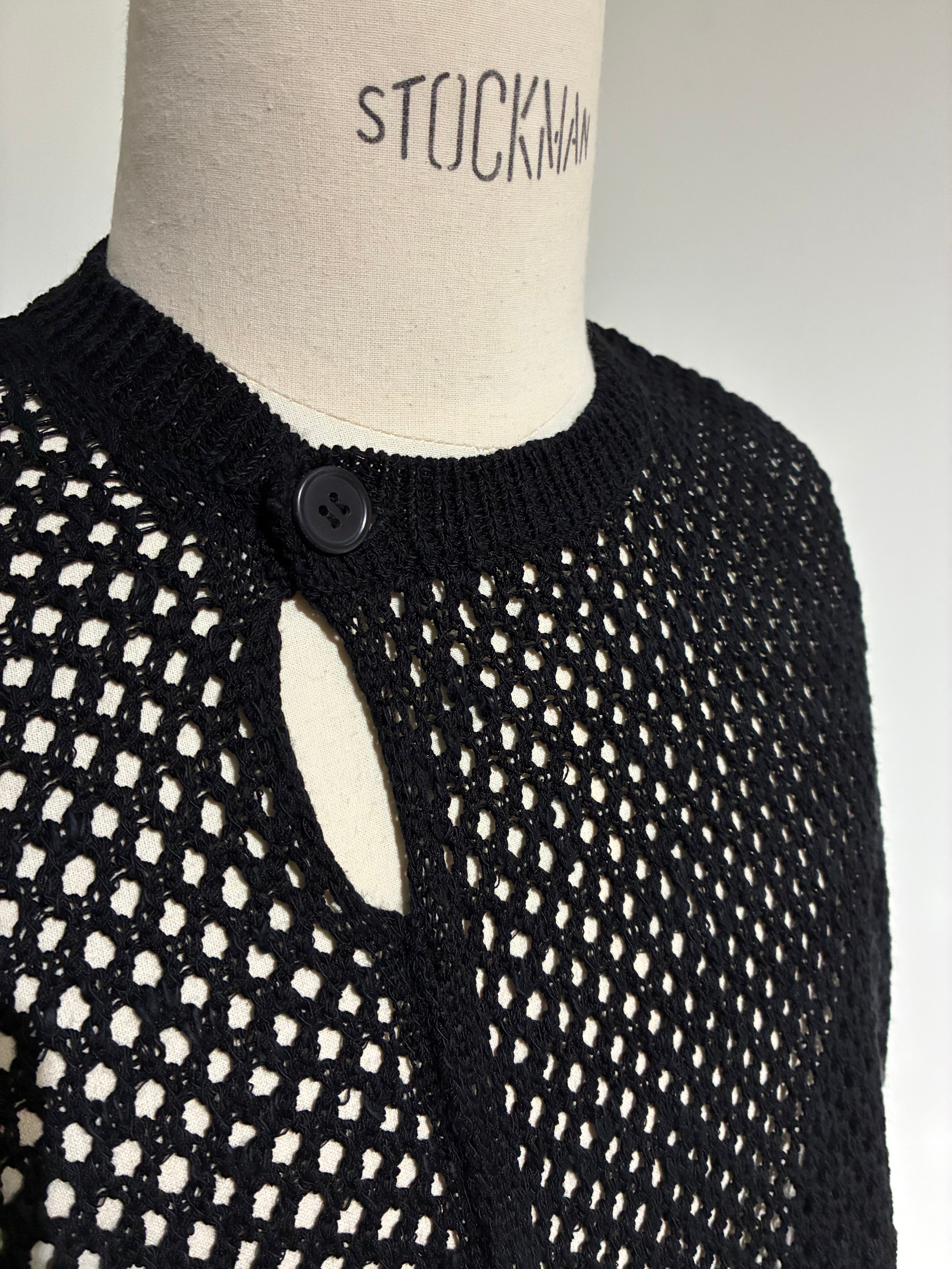 yohji yamamoto HP-K06-095-2 5G HEMMED PATTERN MESH PANEL PULLOVER