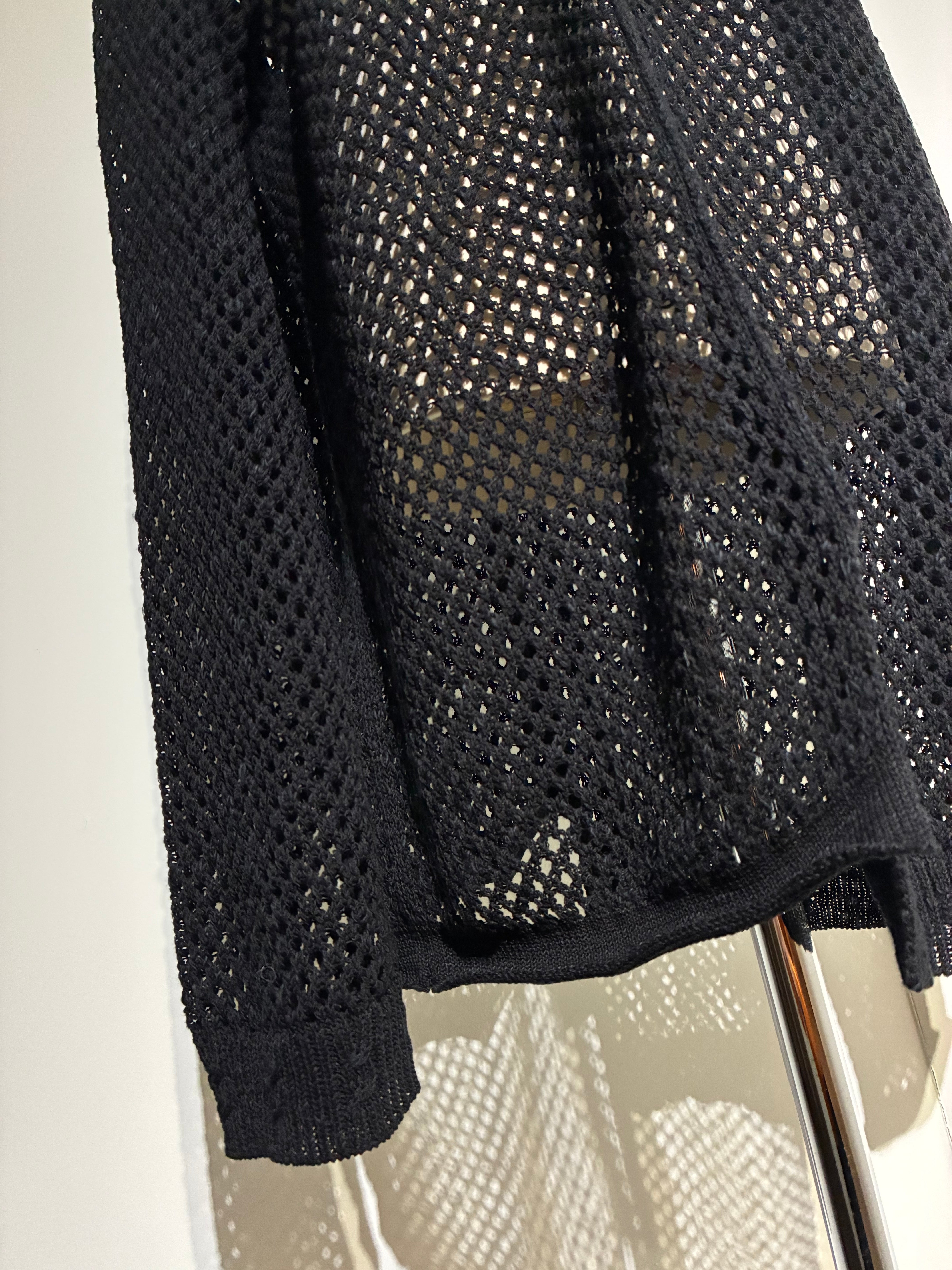 yohji yamamoto HP-K06-095-2 5G HEMMED PATTERN MESH PANEL PULLOVER