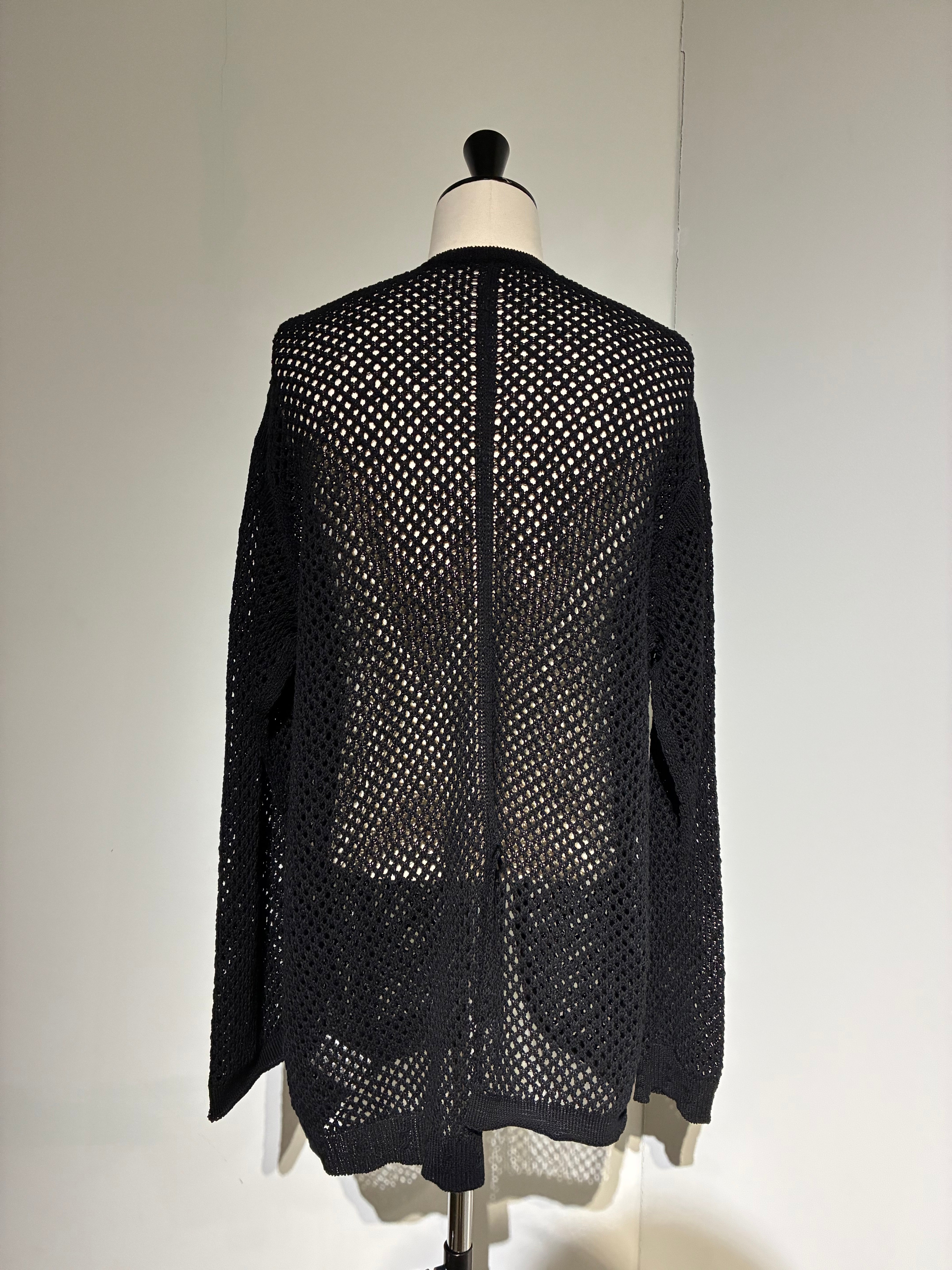 yohji yamamoto HP-K06-095-2 5G HEMMED PATTERN MESH PANEL PULLOVER