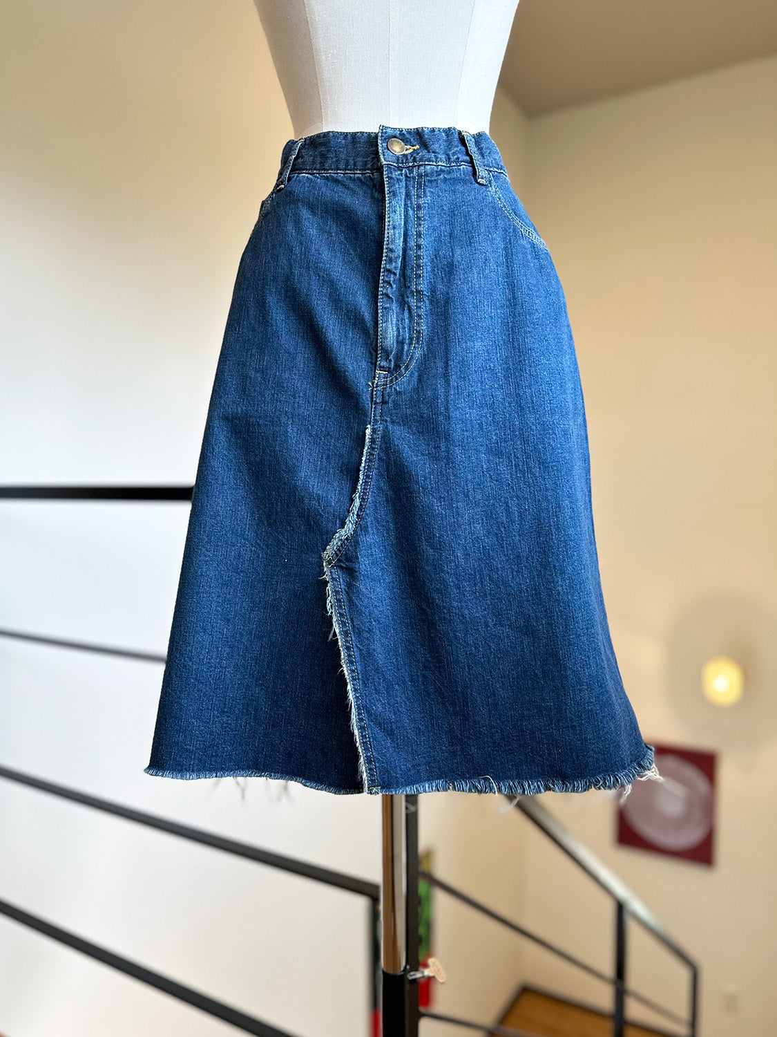 MADISONBLUE 5POCKET REMAKE A-LINE SK L.oz DENIM