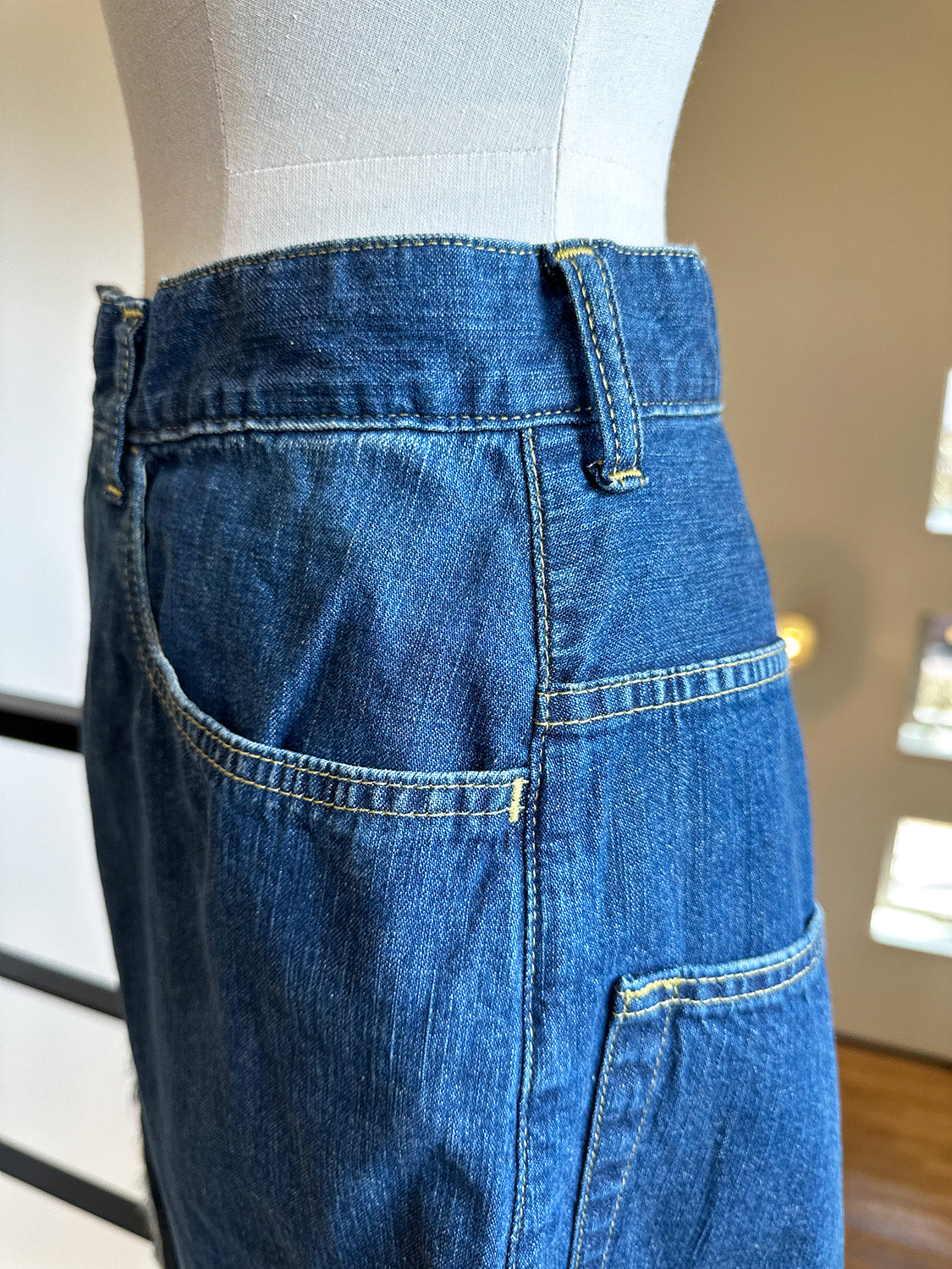 MADISONBLUE 5POCKET REMAKE A-LINE SK L.oz DENIM
