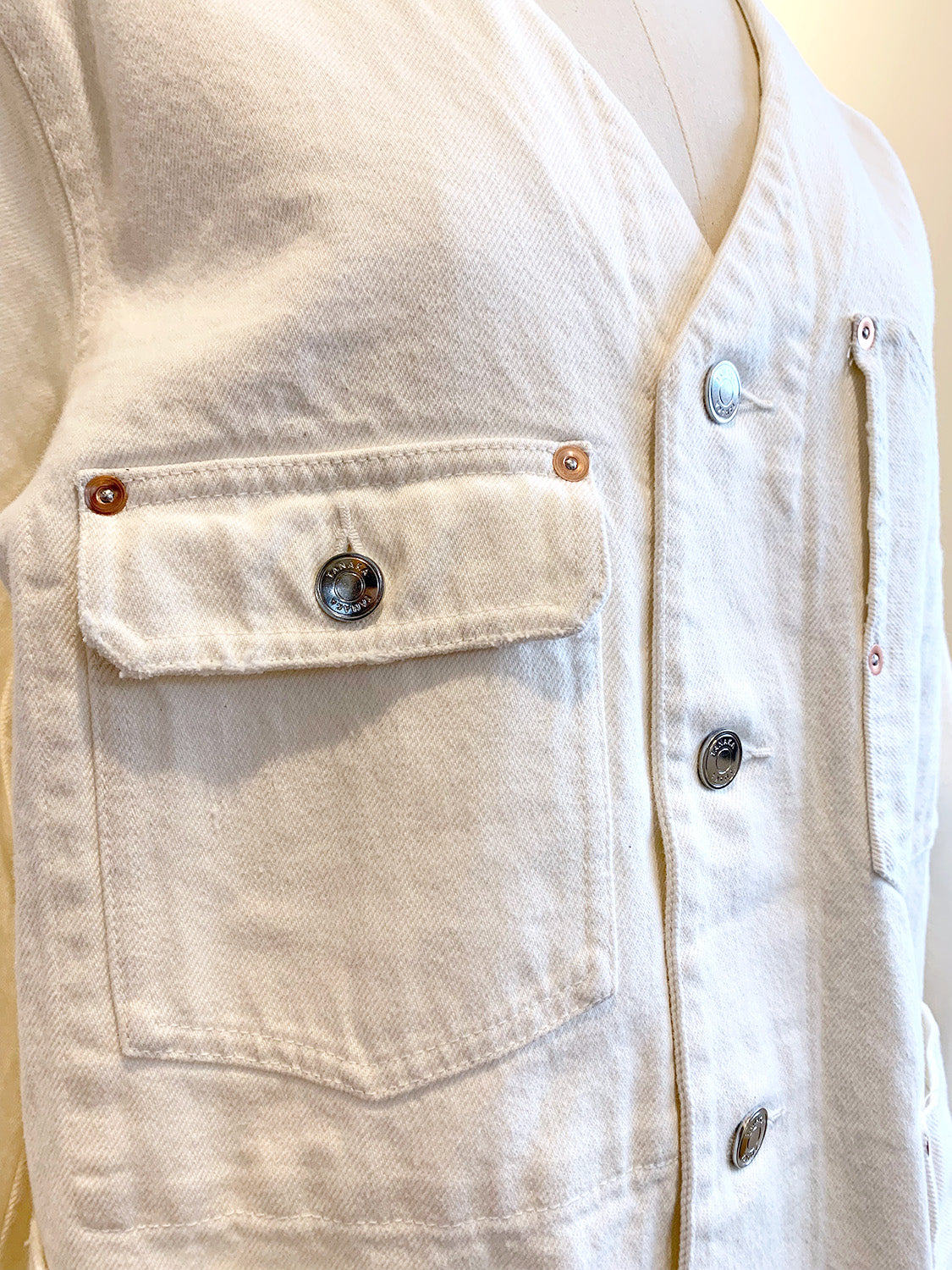 TANAKA ST-127NC NO COLLAR WORK JEAN JACKET