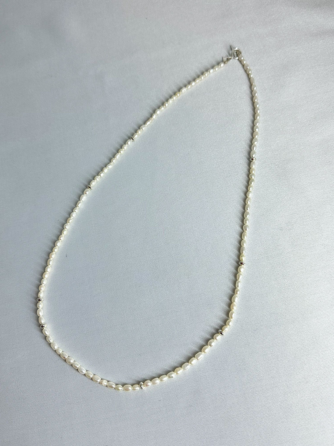 Lemme. L12306 Mist Pearl Necklace Silver(63cm)