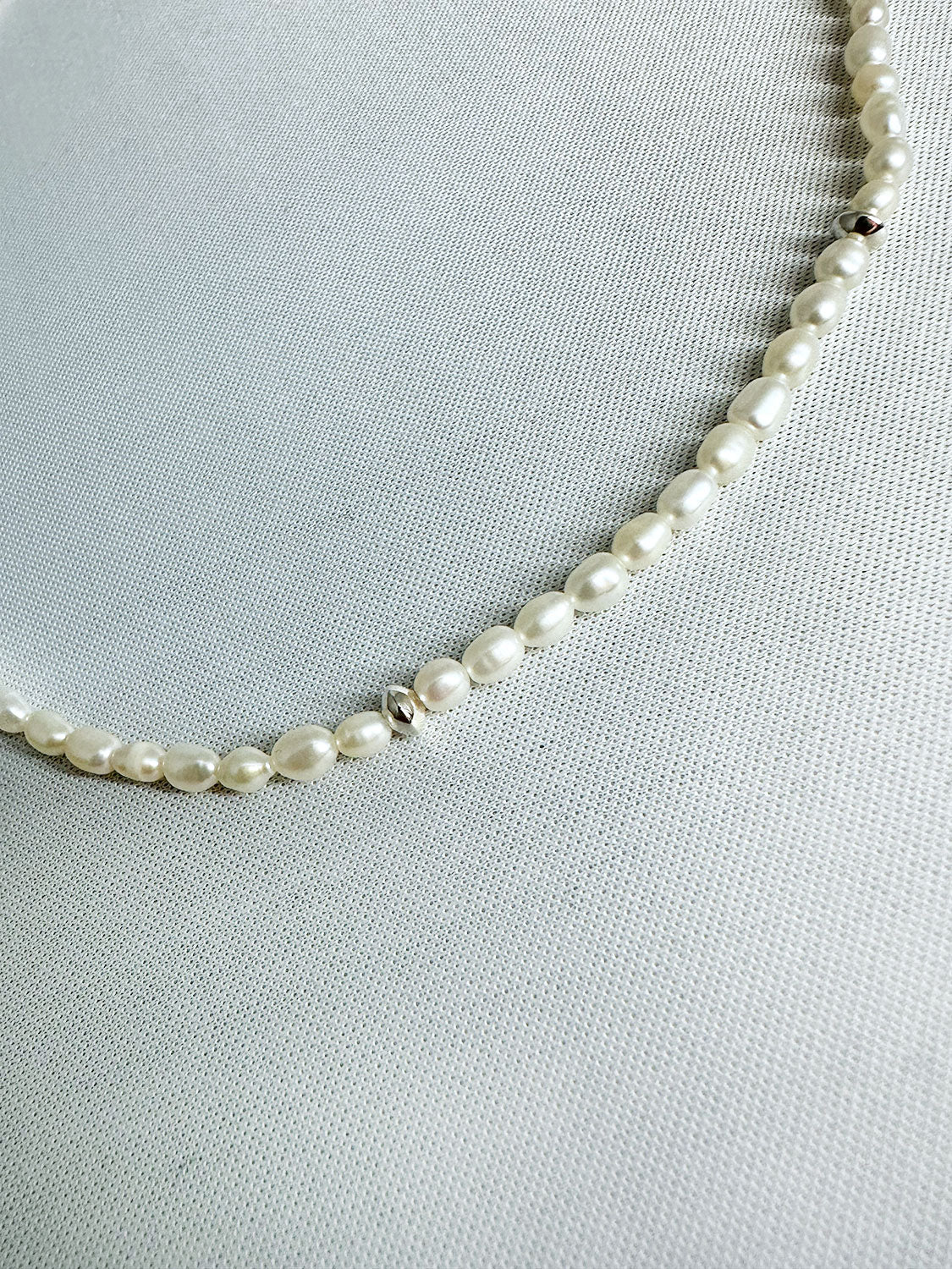 Lemme. L12306 Mist Pearl Necklace Silver(63cm)