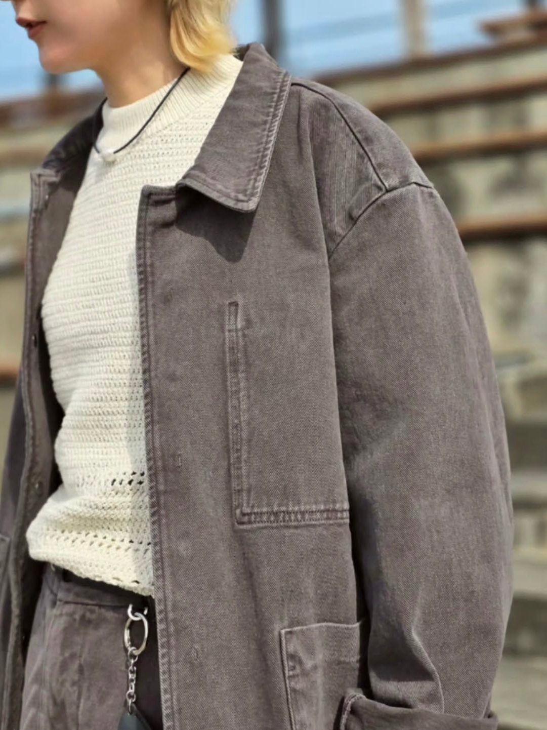 AMOMENTO GARMENTS DAYED POKET DENIM JACKET