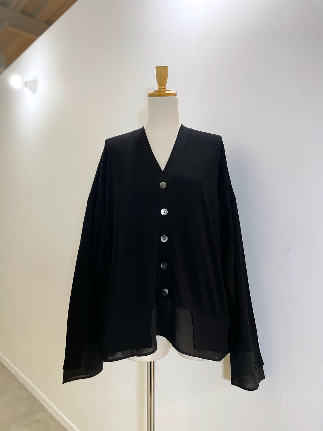 ENFOLD FABRIC DOCKING CARDIGAN