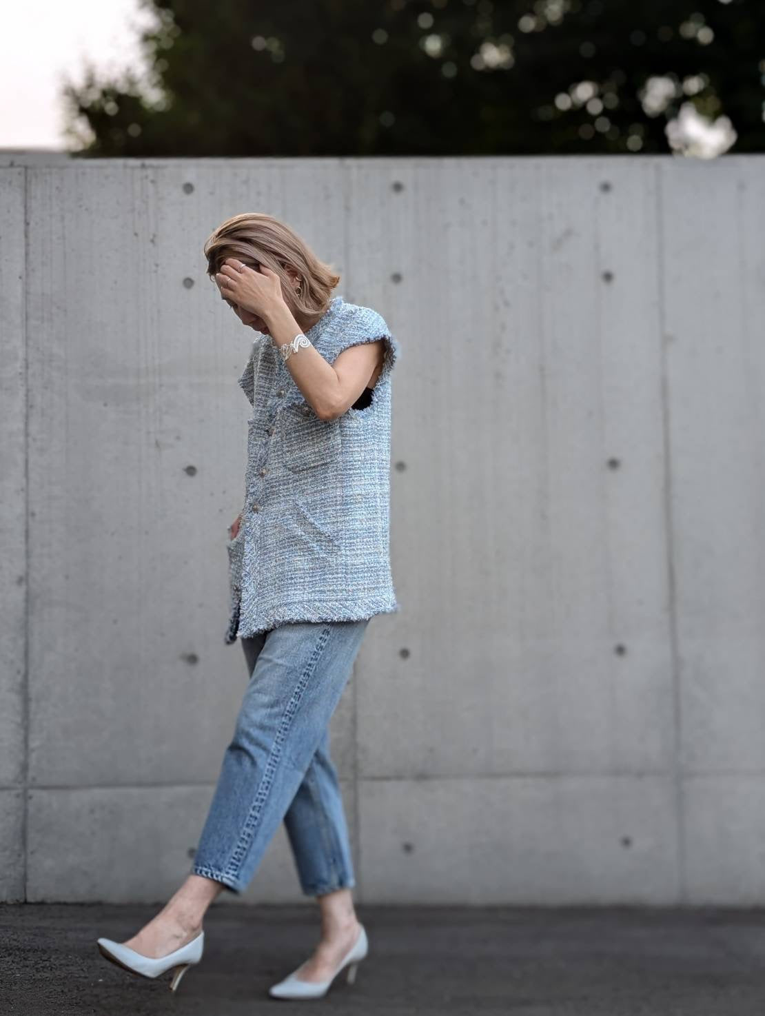 MADISONBLUE SLEEVELESS BOXY JK F.TWEED
