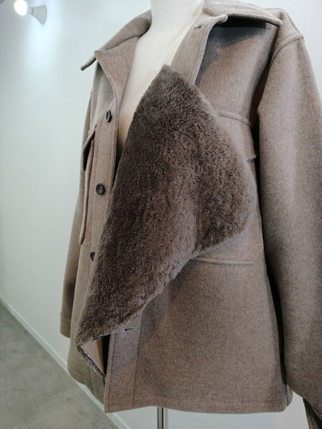 TANAKA SHEARLING FLAP SHIRT