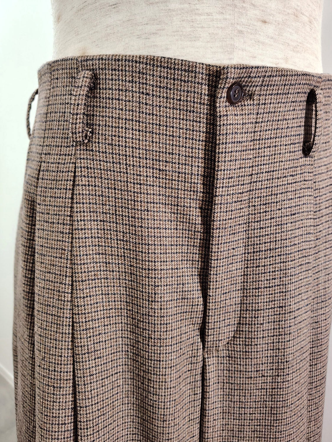 HED MAYNER HMMD30073A BROWN CHECK WOOL PANTS