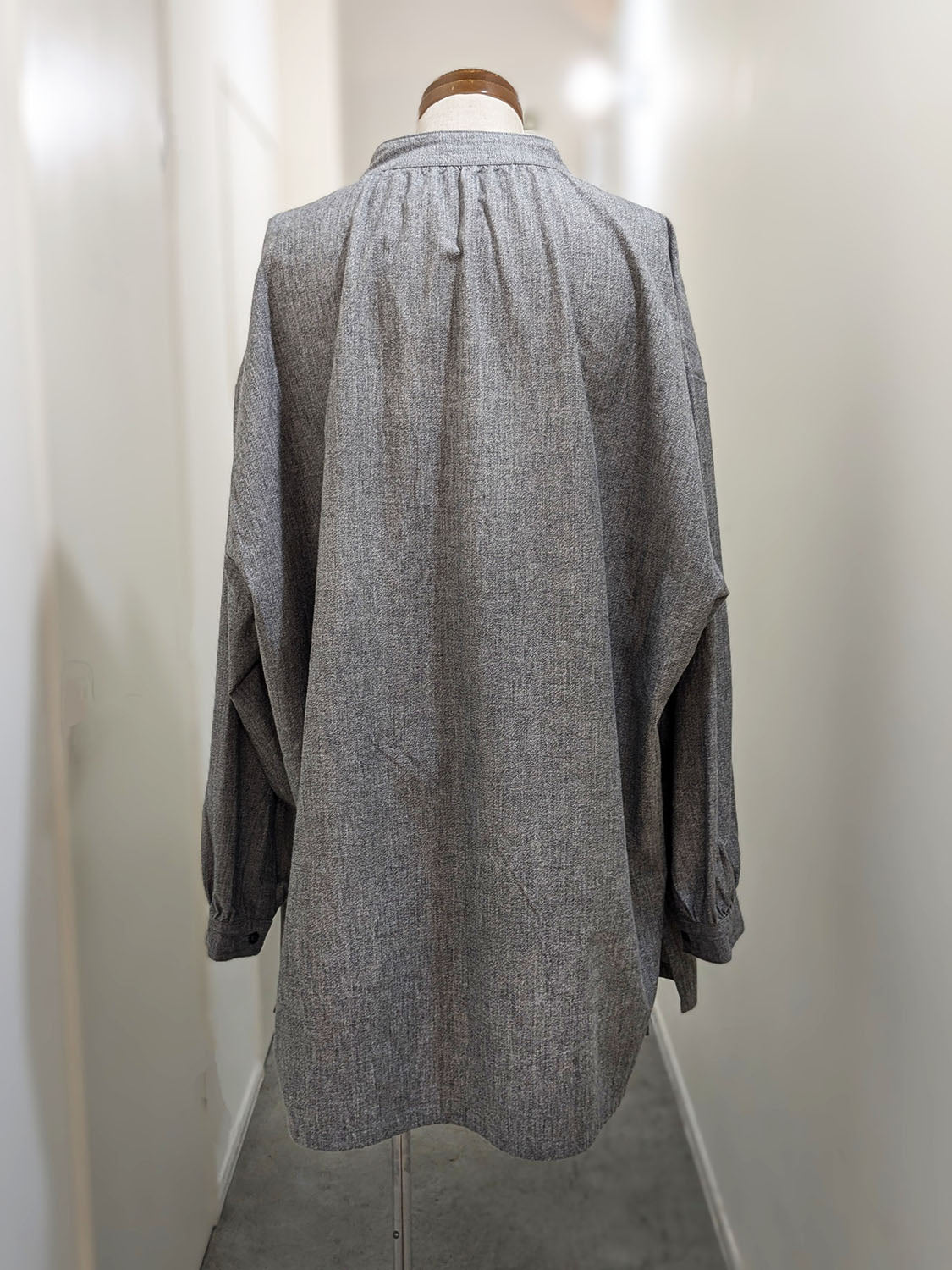 Porter Classic STAND COLLAR LONG SMOCK SHIRT(GRAY)
