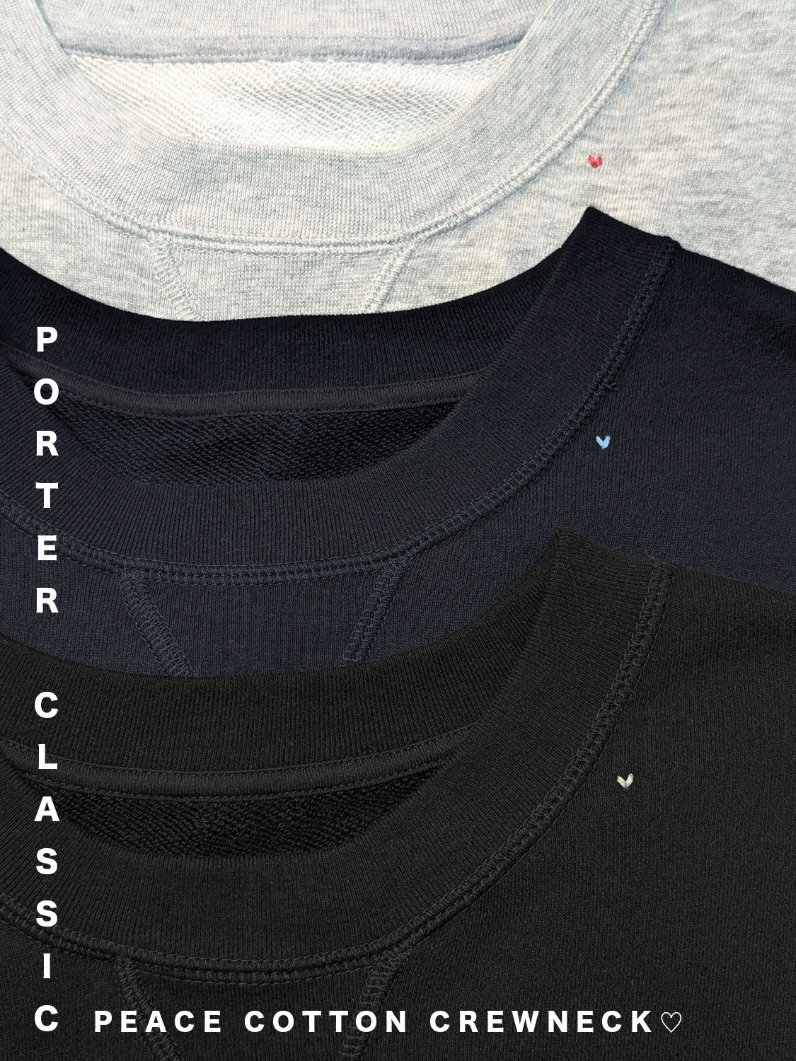 Porter Classic H/W PEACE COTTON CREW NECK