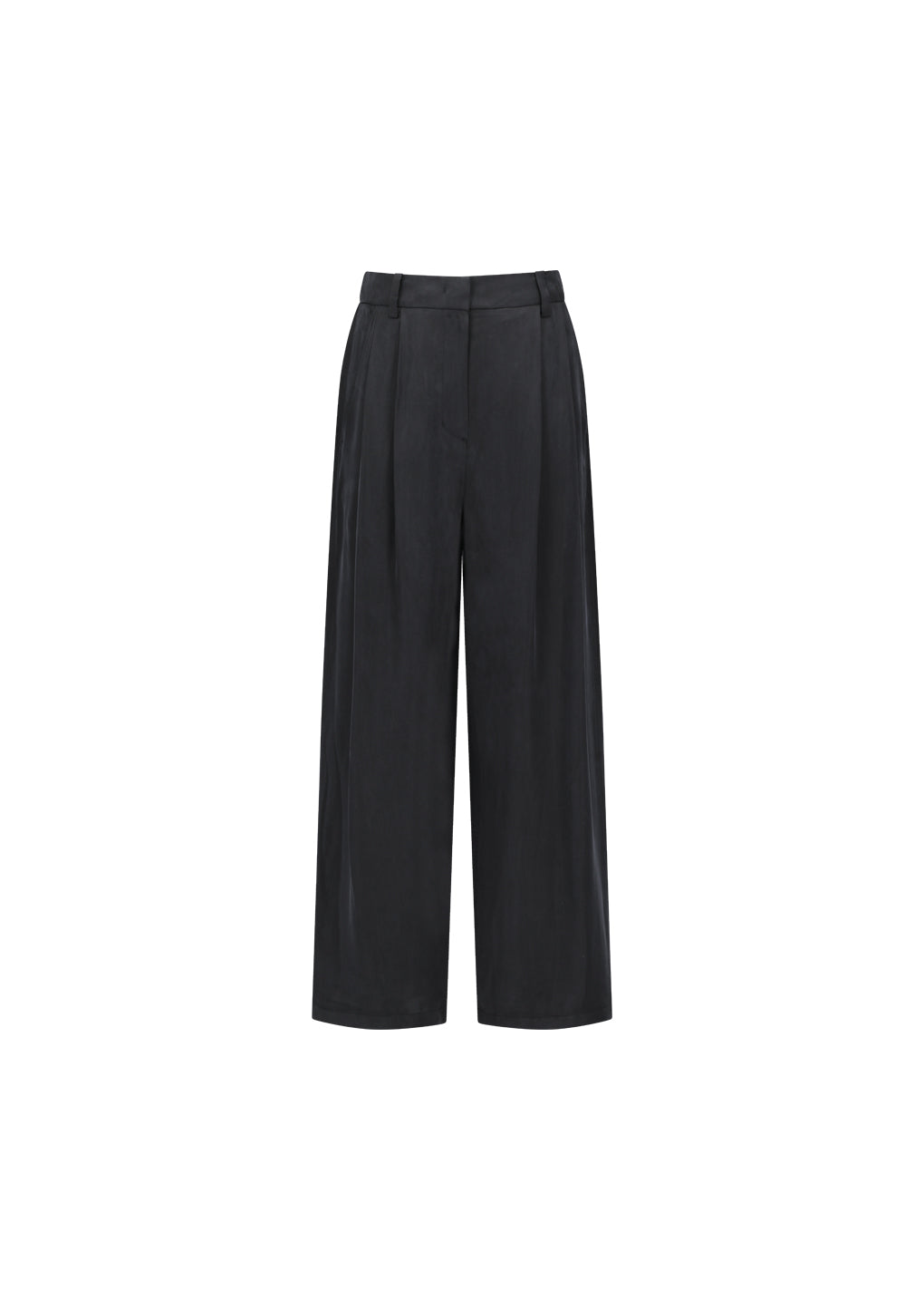 AMOMENTO CUPRO TWO TUCK WIDE PANTS