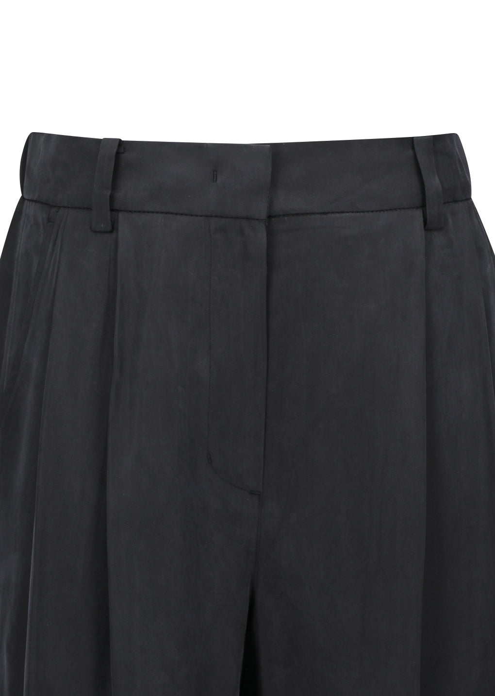AMOMENTO CUPRO TWO TUCK WIDE PANTS