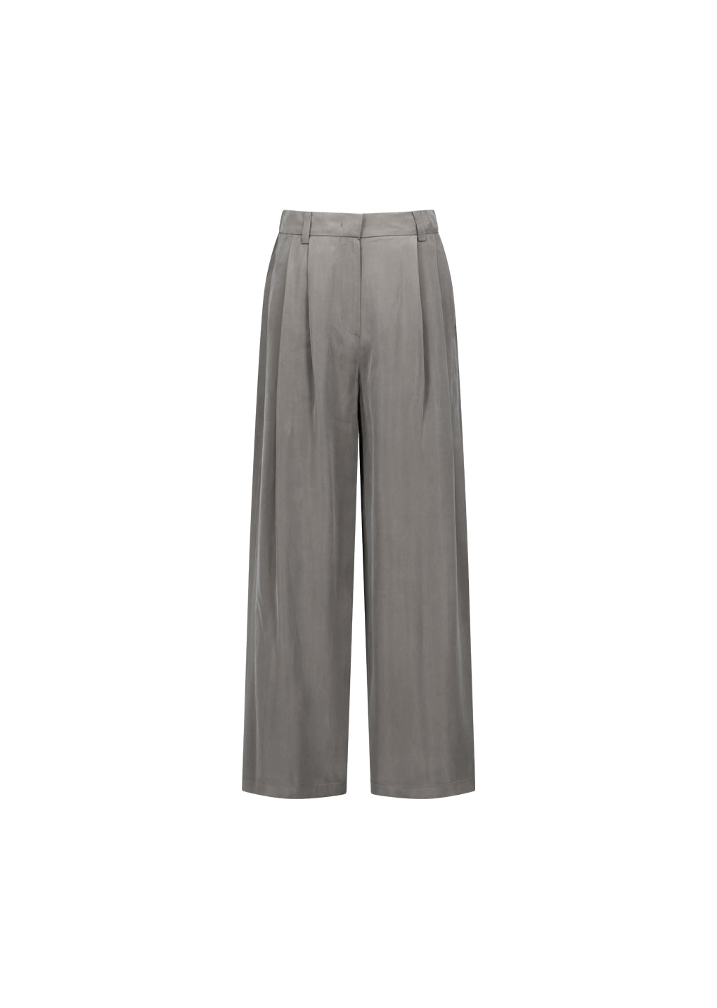 AMOMENTO CUPRO TWO TUCK WIDE PANTS