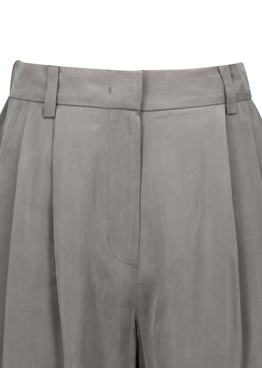 AMOMENTO CUPRO TWO TUCK WIDE PANTS