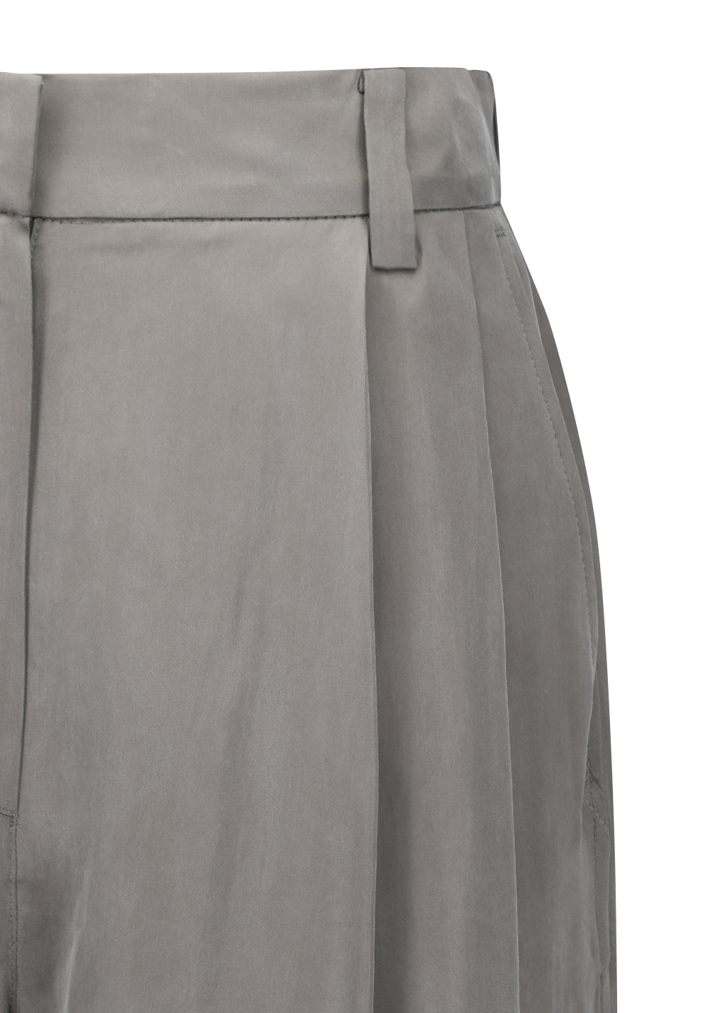 AMOMENTO CUPRO TWO TUCK WIDE PANTS